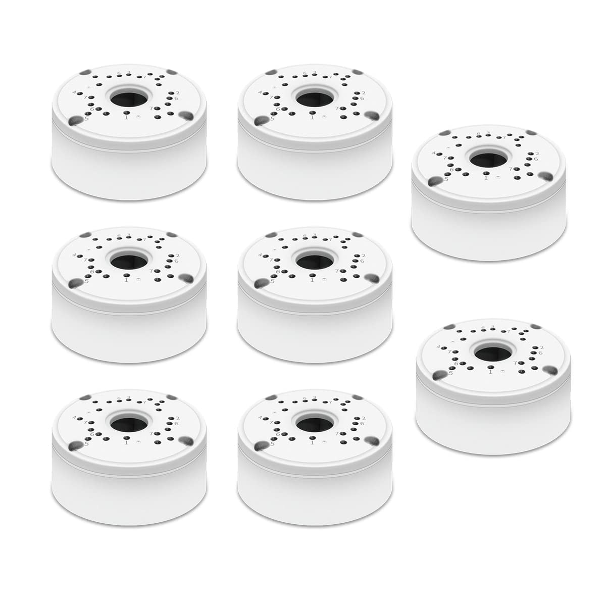 8 Pack Universal Bullet Security Camera Junction Box Mount Bracket - Waterproof Aluminum IP Camera Enclosure for Indoor/Outdoor Use - Perfect for Wall/Ceiling Installation & Cable Management in Homes, Offices & Commercial Buildings