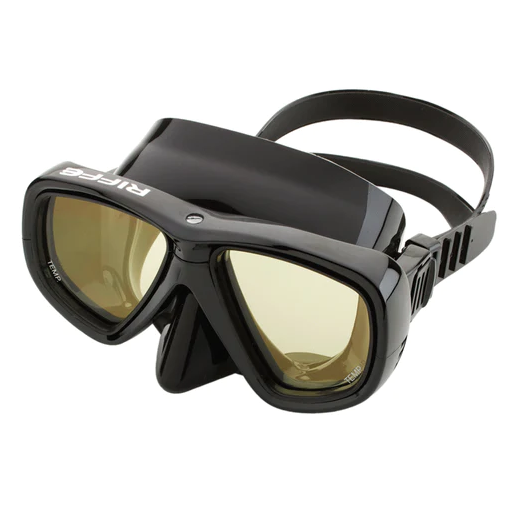 Riffe Viso Mask with Amber Lens - Premium Snorkeling & Spearfishing Gear for Clear Underwater Vision - Perfect for Ocean Adventures, Scuba Diving, and Water Sports