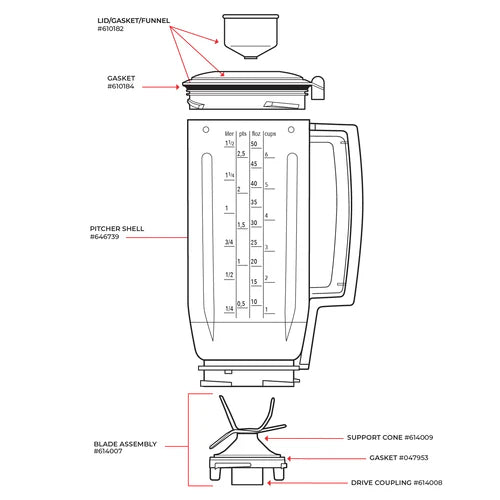 Bosch Universal Plus Blender Replacement Parts MUZ6MX3 - Compatible with MUZ6MX3 Blender Models - Perfect for Smoothies, Soups & Food Prep