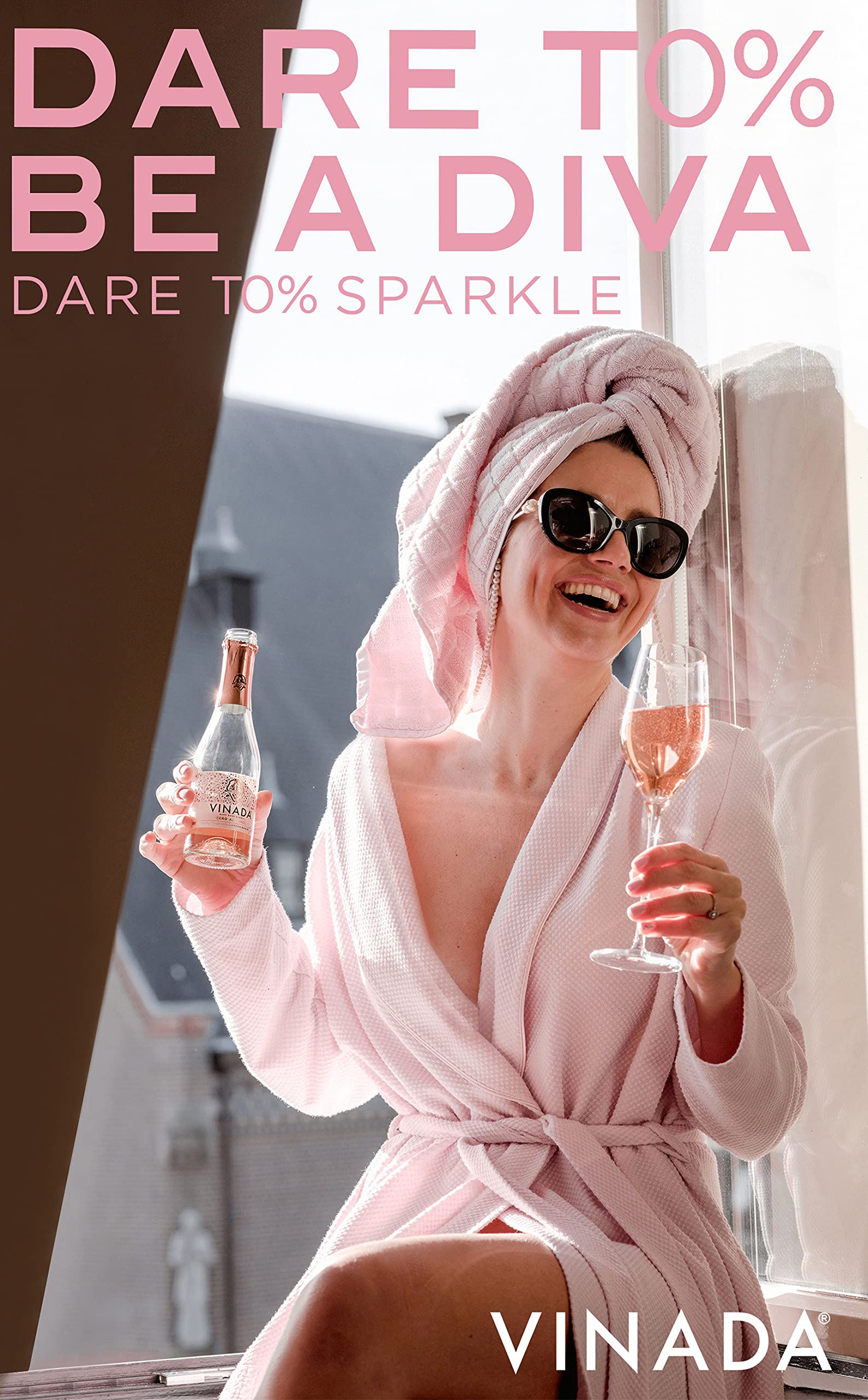 VINADA Alcohol-Free Sparkling Wine Variety Pack - Crispy Chardonnay, Gold & Rosé - 24 Mini 200ml Glass Bottles - Perfect for Parties, Gifts & Sober Celebrations