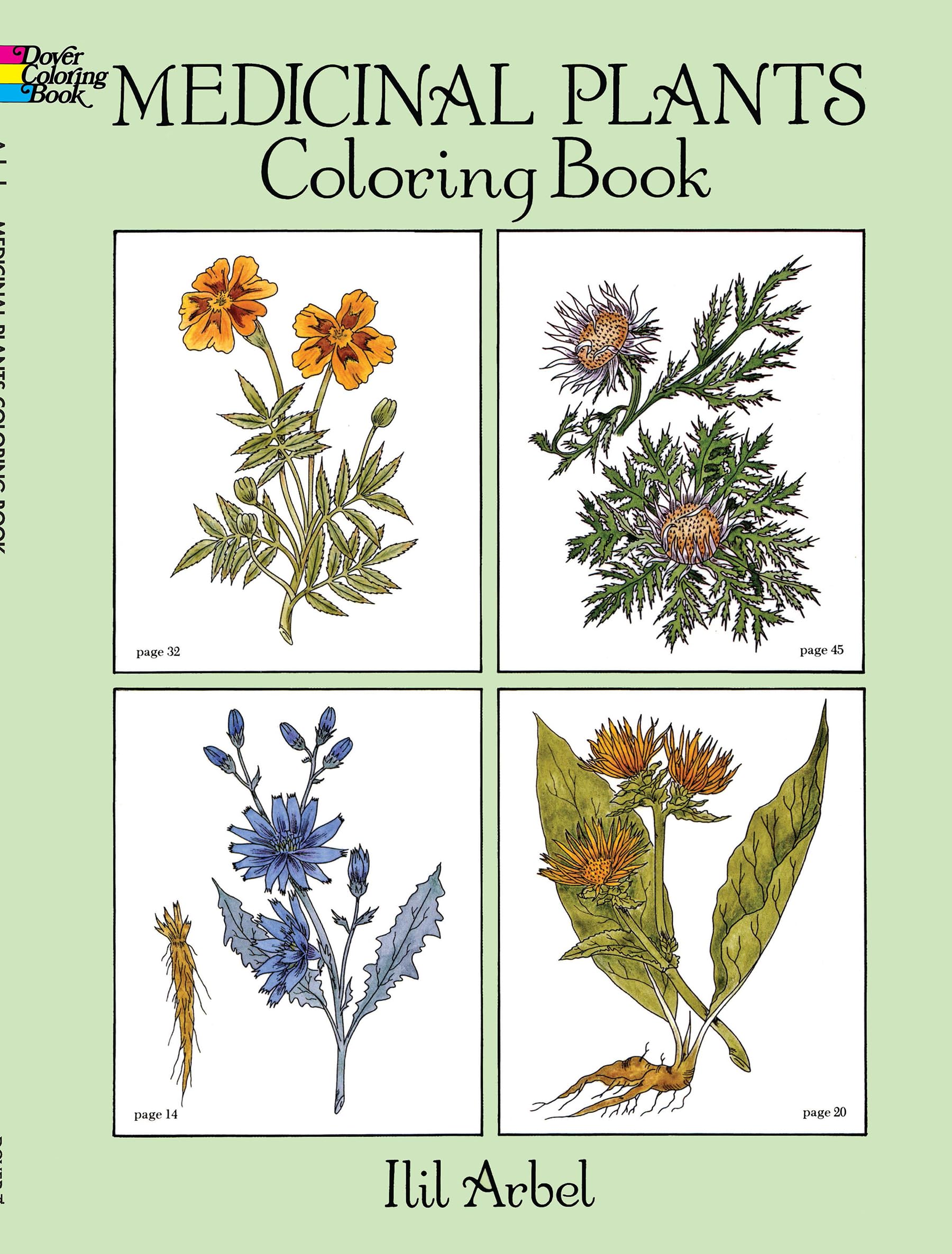 Medicinal Plants Coloring Book for Adults - Dover Nature Coloring Book with Herbal Illustrations - Relaxation & Stress Relief Art Therapy Activity