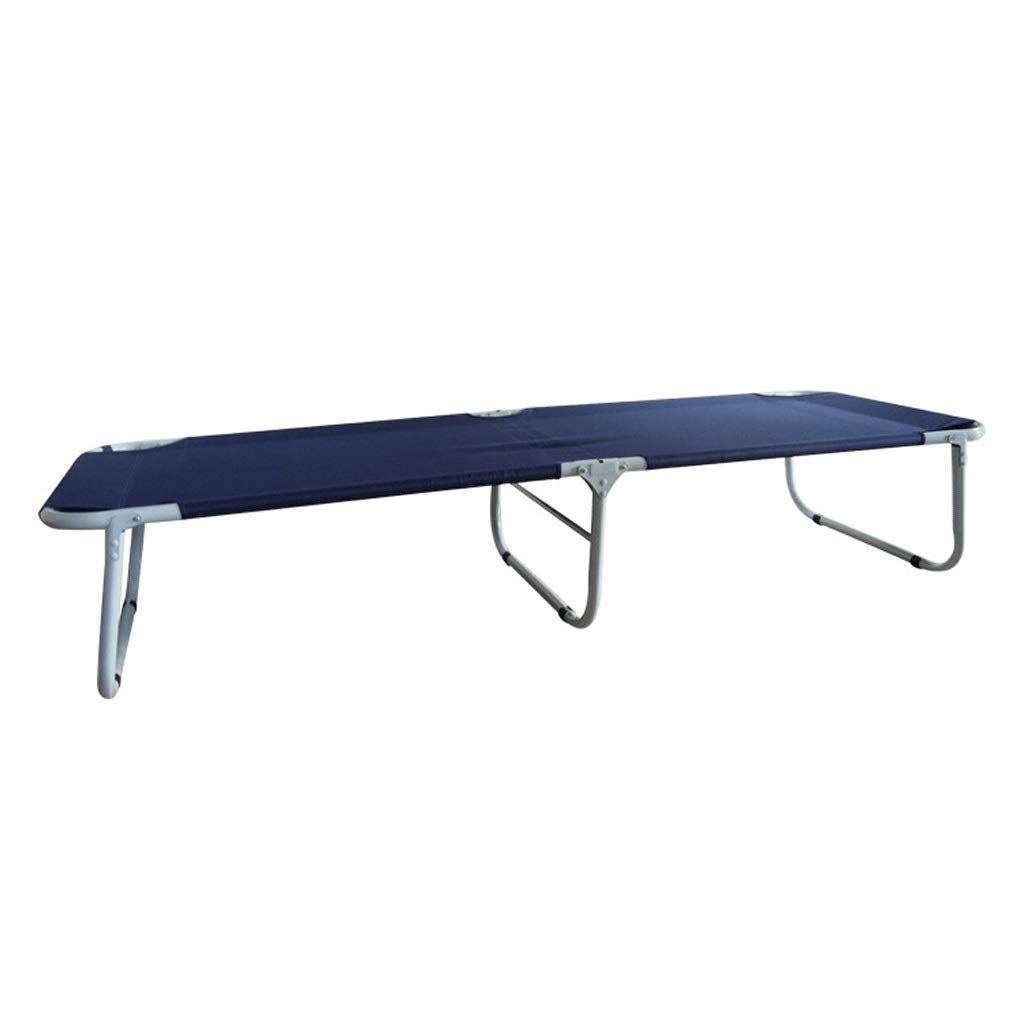 Portable Folding Camping Bed with 600D Oxford Fabric & Metal Frame - Adjustable Office Guest Bed, Lightweight for Outdoor Camping, Travel, Home Use (190cm, Blue) - Perfect for Camping Trips, Guest Rooms & Small Spaces