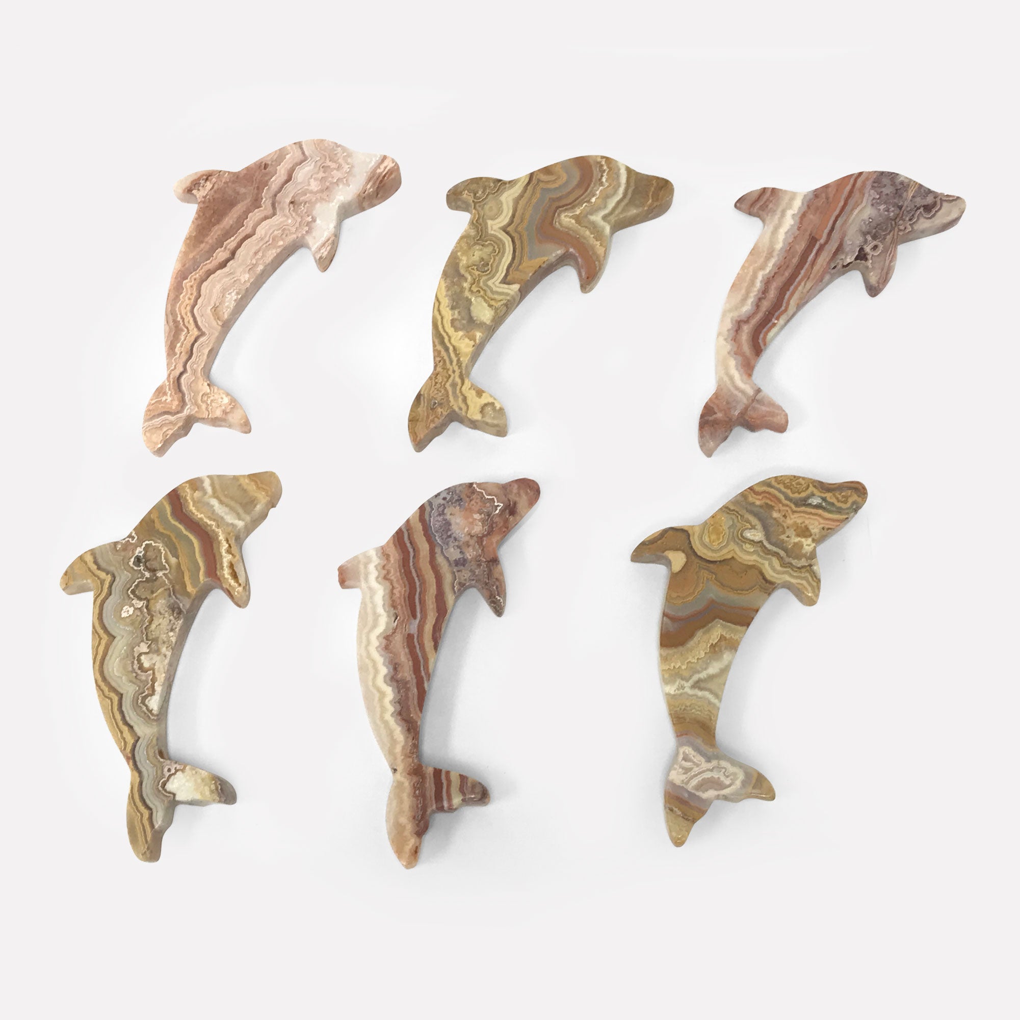Natural Crazy Lace Agate Dolphin Figurine - Hand Carved Crystal Gemstone for Healing, Home Decor & Spiritual Gift (3.5 Inch) - Perfect for Meditation, Reiki Energy Work & Office Desk Decoration