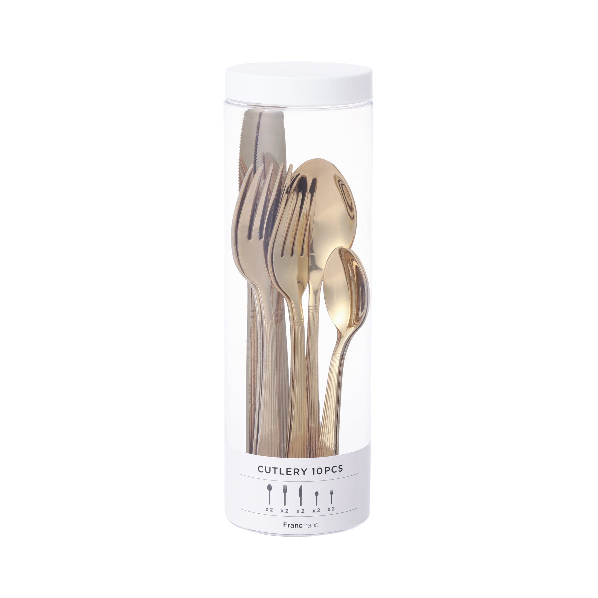 10-Piece Stainless Steel Gold Cutlery Set - Elegant Flatware for Dining, Parties, and Gifts