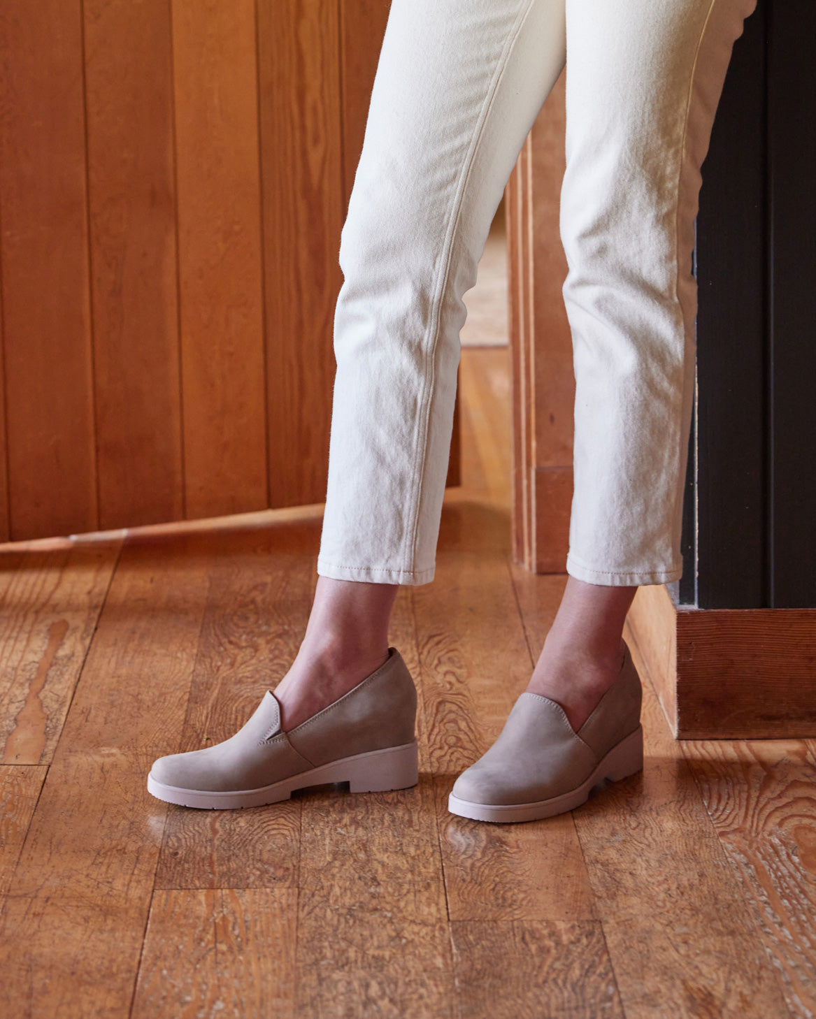 Abeo Horizon Slip On Tan Nubuck Loafers for Men - Comfortable Casual Shoes for Walking, Office & Travel