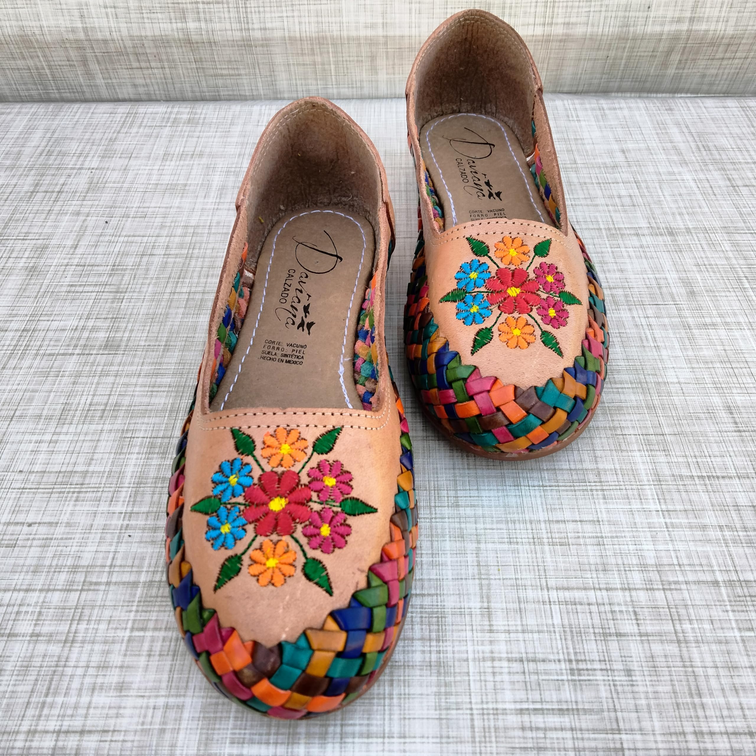 Handmade Artisan Huarache-Ballerina Shoes from Mexico – Genuine Leather, Natural & Multicolor Options (Brown) – Women's US Sizes 5-10 – Perfect for Casual Wear, Boho Outfits & Summer Fashion