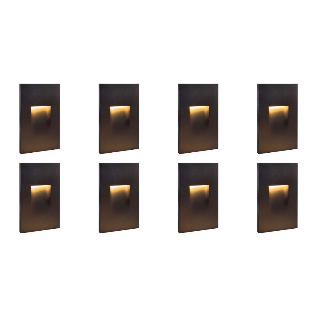 3.5W Rectangular Waterproof LED Step Light - 3000K Warm White - 4x/8x/12x Package - Vertical Wall Lighting Fixture for Stairs, Pathways & Outdoor Steps