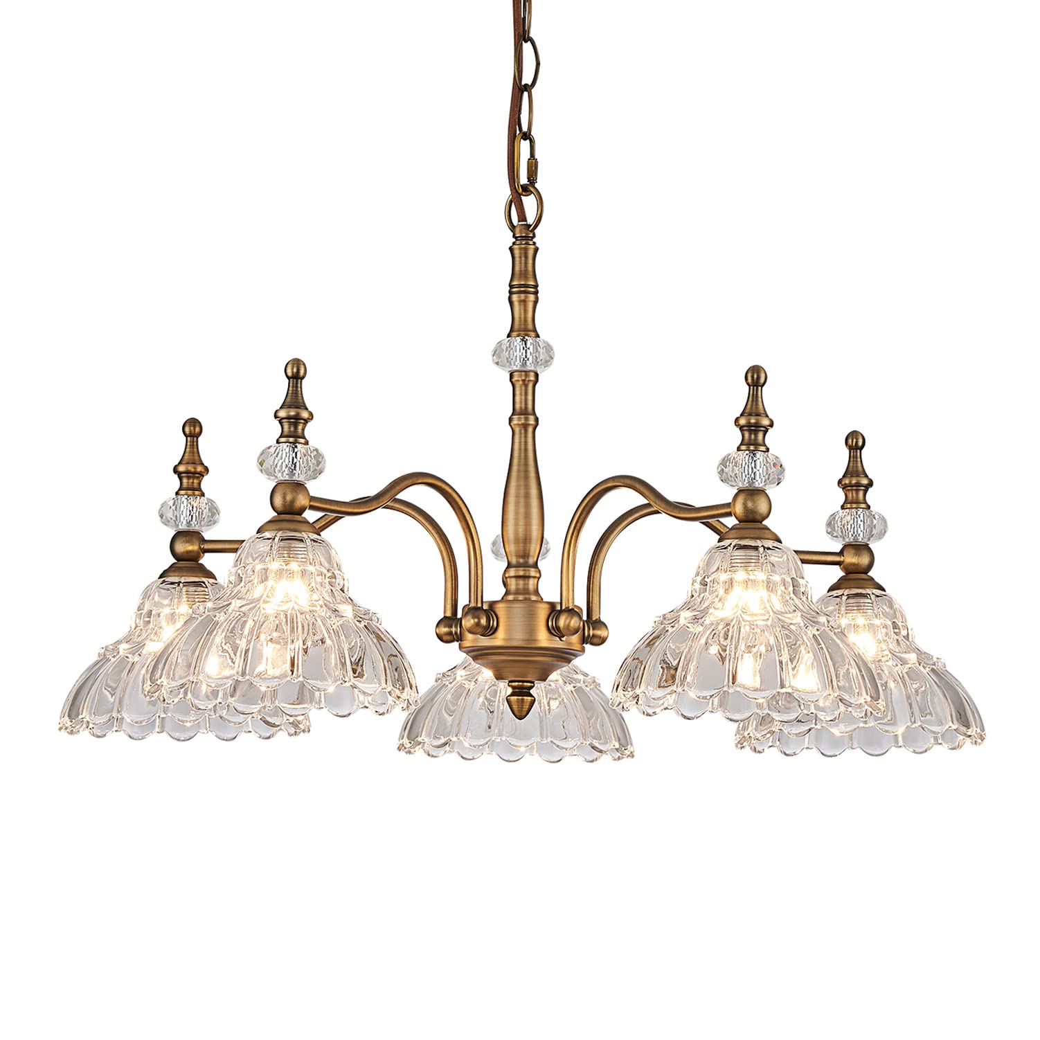 Modern 5-Light Chandelier Pendant Lamp - HDDFL Crystal Hanging Light Fixture for Dining Room, Living Room, Bedroom, Entryway, Foyer & Kitchen | Elegant Ceiling Lighting for Home Decor & Special Occasions