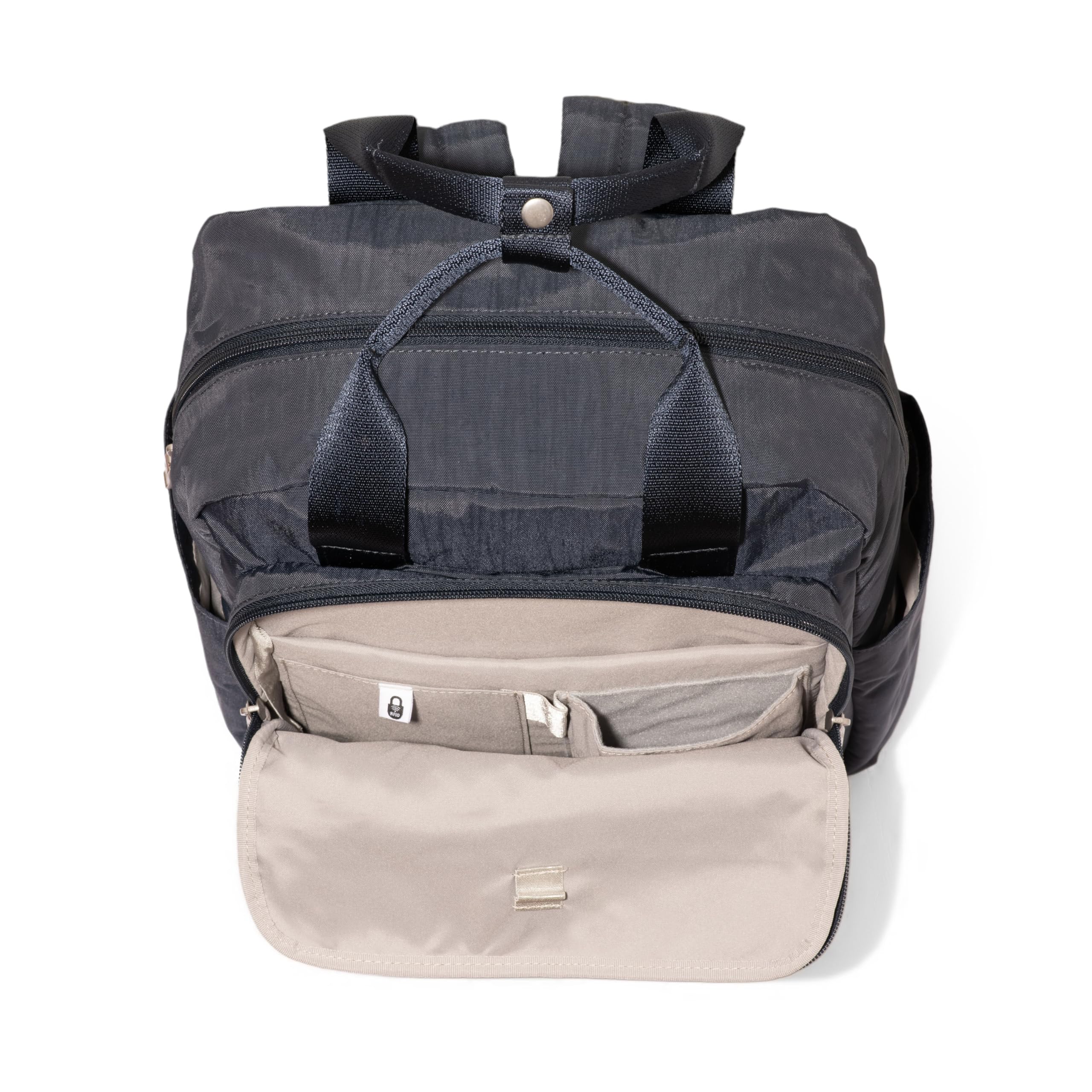 Baggallini Commuter Laptop Backpack 15x11 Inch - Lightweight Travel Backpack with RFID Protection & Luggage Sleeve - Perfect for Business Travel, Daily Commute & College Students