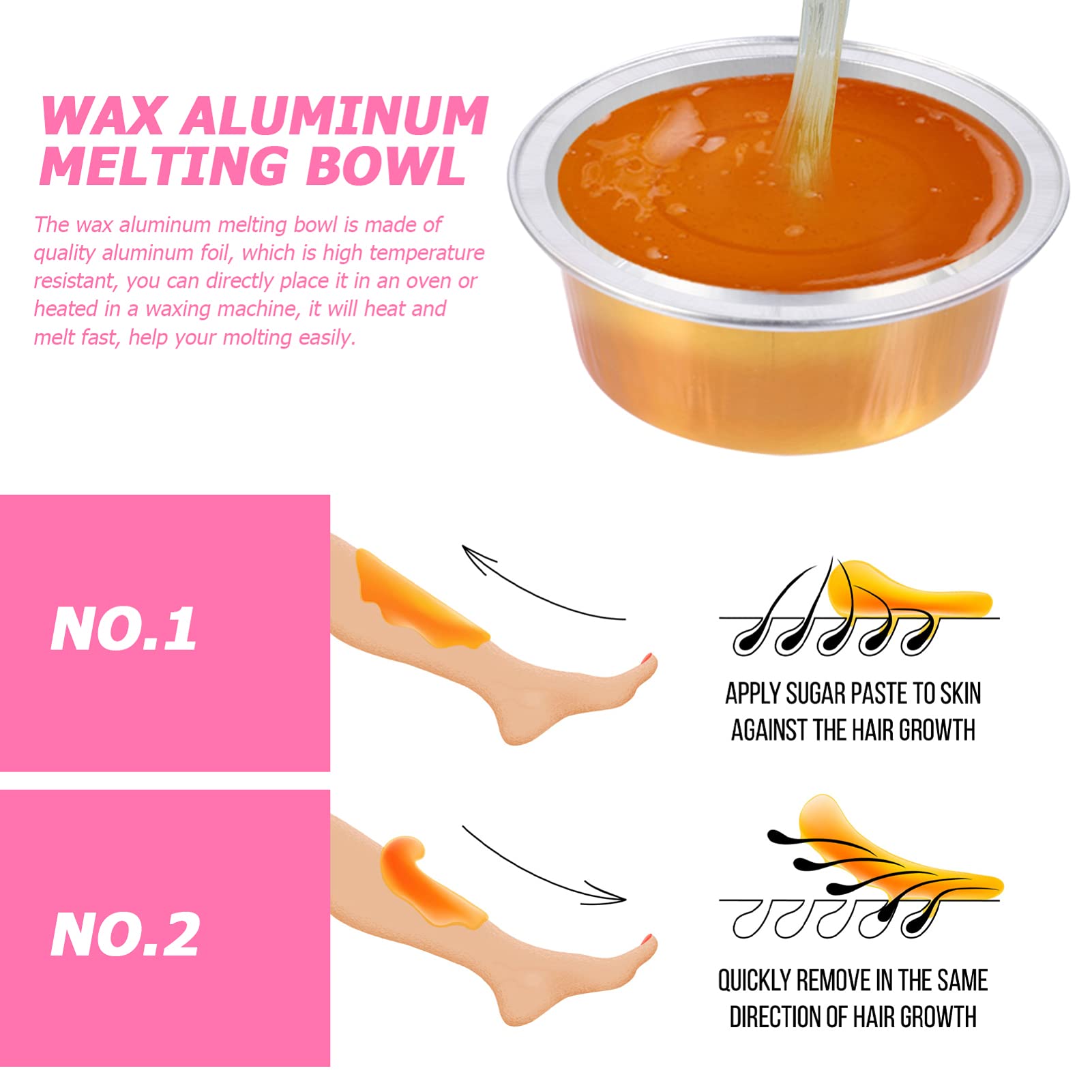 Beaupretty 10 Pack Wax Melting Bowls - Small Aluminum Foil Containers for Hair Removal Waxing, DIY Beauty & Home Waxing Kit - Perfect for Salon, Spa & At-Home Hair Removal Treatments