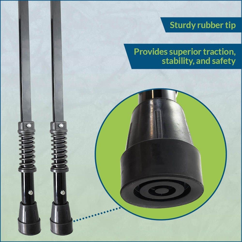 York Nordic - Adjustable Spring Cushion Crutches for Adults (4'7