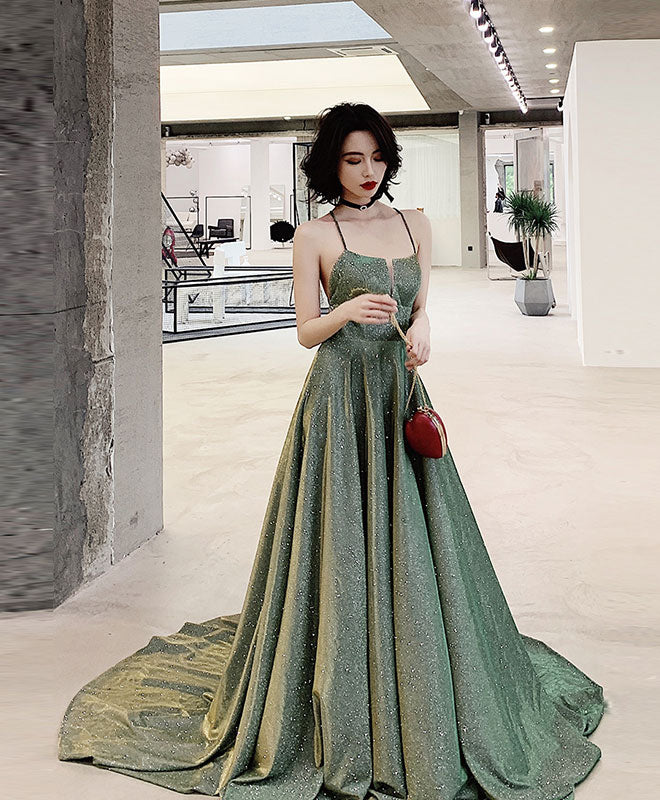 Elegant Backless Green Long Prom Dress for Women - Stunning Evening Gown for Formal Events, Parties & Special Occasions
