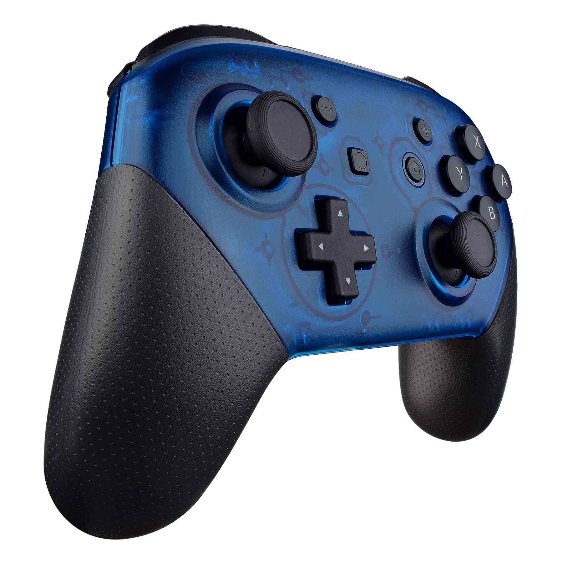 eXtremeRate Transparent Blue Faceplate & Backplate Replacement Shell for Nintendo Switch Pro Controller - DIY Customization Kit (Controller Not Included) - Perfect for Gaming Enthusiasts & Modders