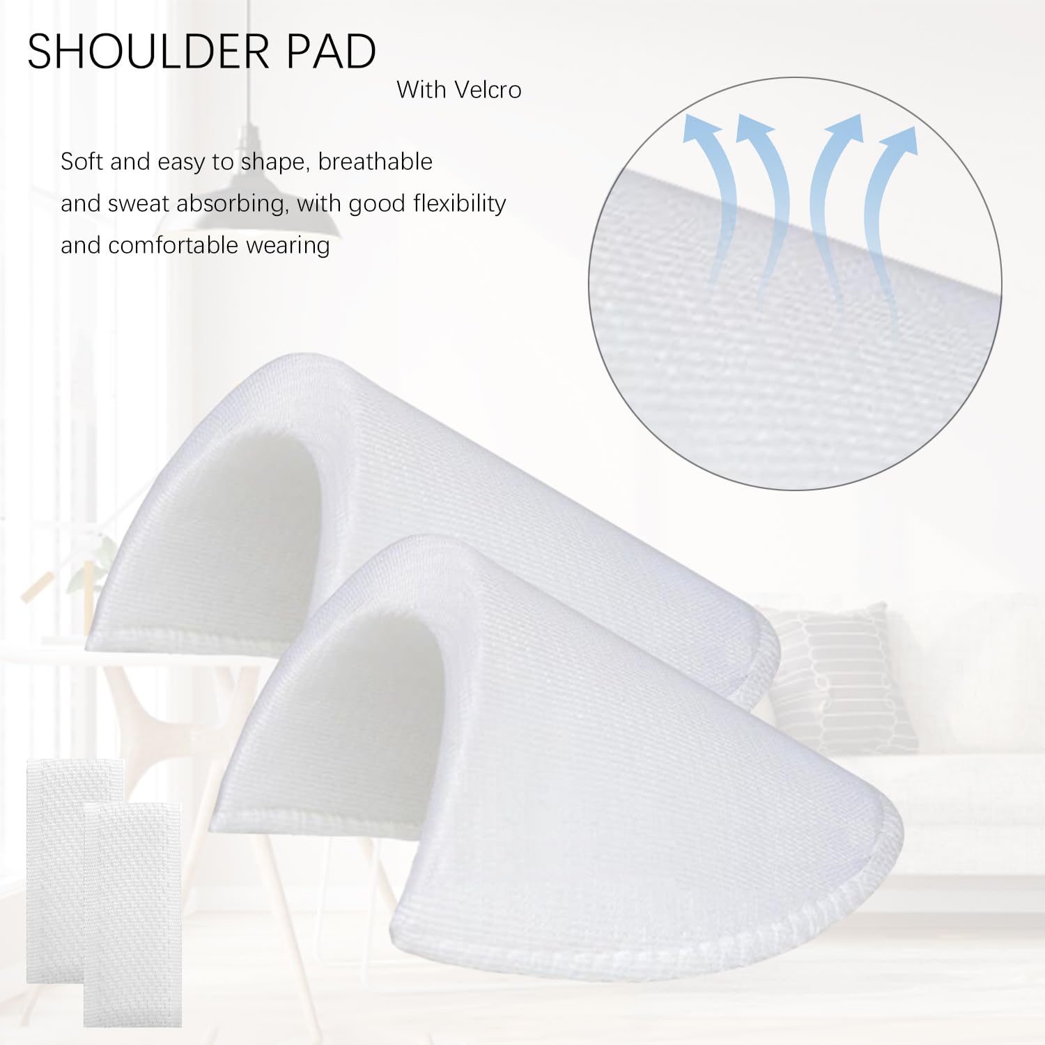 4 Pairs Self-Adhesive Shoulder Pads for Blazers - Non-Slip Sponge Shoulder Protectors with Soft Cover (Black & White) | Perfect for Suits, Dresses & Formal Wear Enhancement
