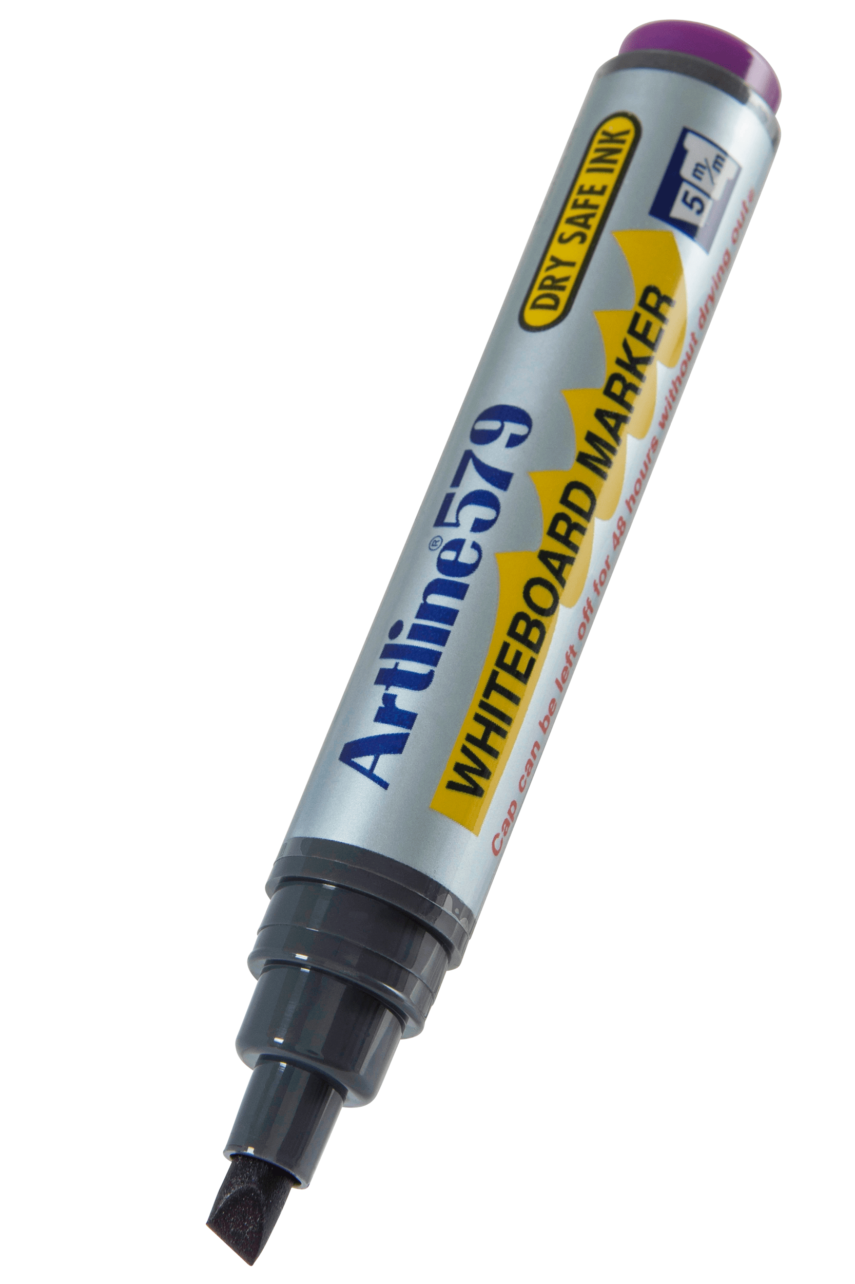 Artline 579 Whiteboard Markers - 5mm Chisel Tip, Purple (Pack of 12) - Ideal for Office, Classroom & Home Whiteboard Presentations