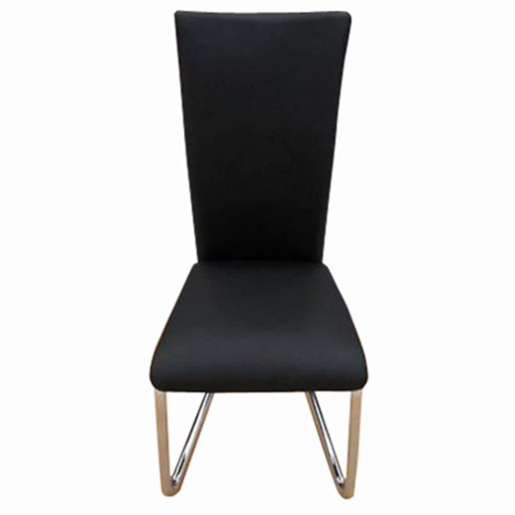 Modern High Back Dining Chairs Set of 2 - Black Faux Leather Upholstered Kitchen & Living Room Chairs - Perfect for Home, Office, and Restaurant Seating