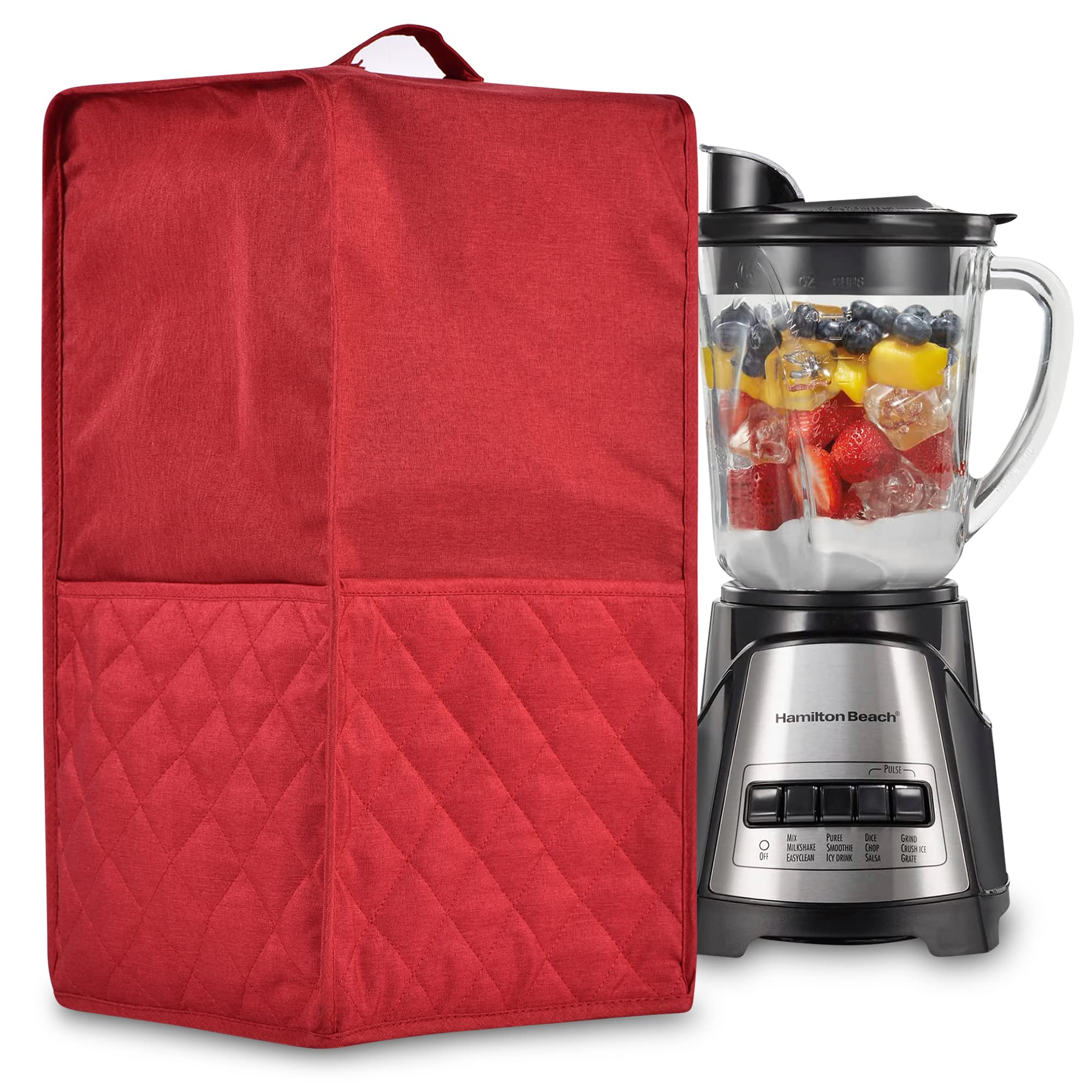 **Ninja Foodi Blender Cover - Waterproof Kitchen Blender Dust Cover with Accessory Pocket, Easy to Clean (Red) - Perfect for Juicing, Smoothies & Food Prep**