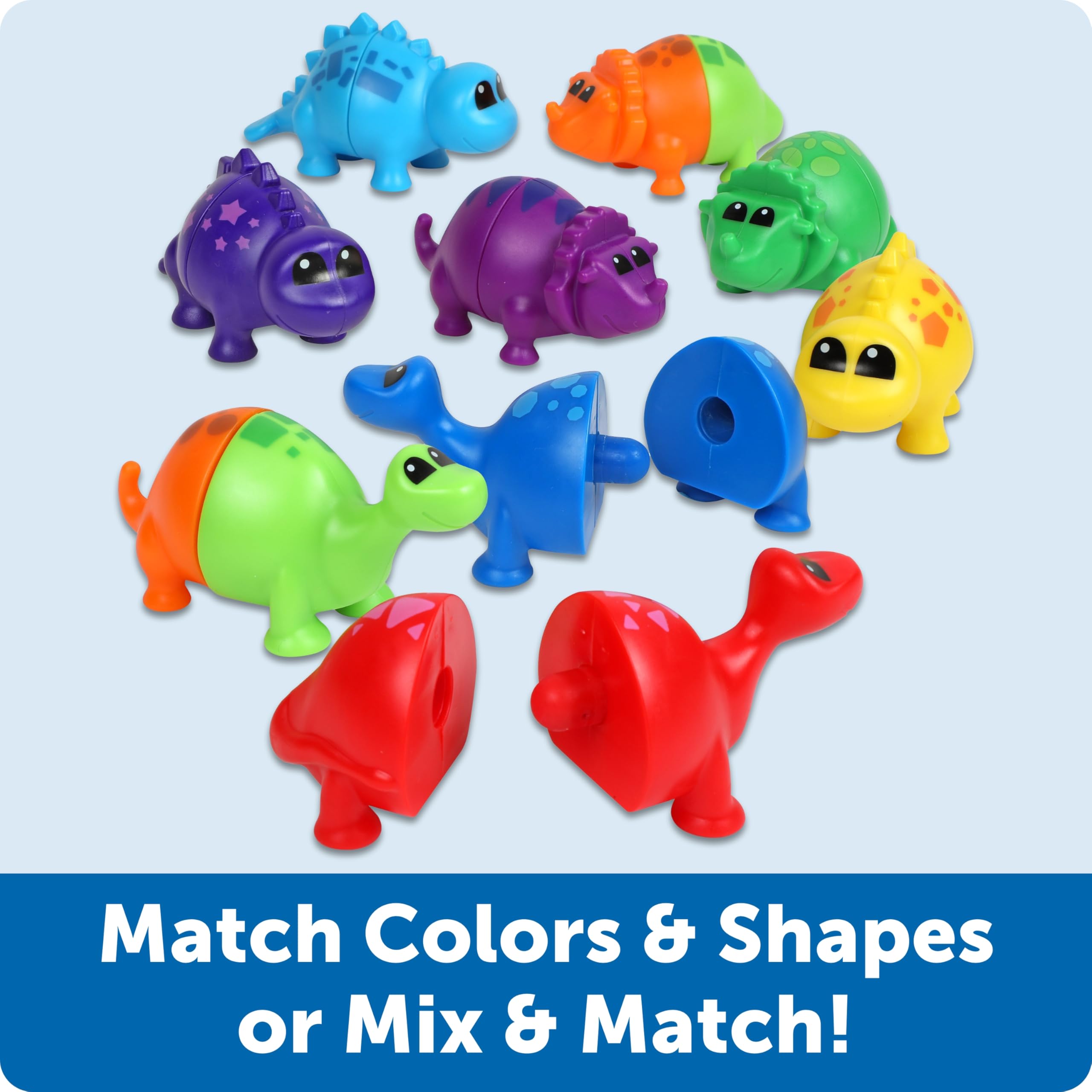 Learning Resources Snap-n-Learn Matching Dinos - 18 Piece Dinosaur Counting & Sorting Toy Set for Toddlers 18+ Months, Fine Motor Skills Development, Shape Recognition, Sensory Bin Play | Perfect for Preschool Learning, Daycare Activities & Educational Playtime