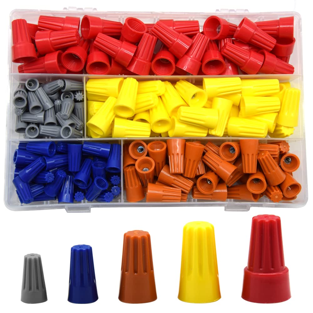 Hocansen 200-Piece Electrical Wire Connectors Kit - Screw Terminals, Spring Insert, Twist Nuts & Caps for Secure Wiring - Perfect for Home DIY, Electrical Repairs & Automotive Wiring Projects