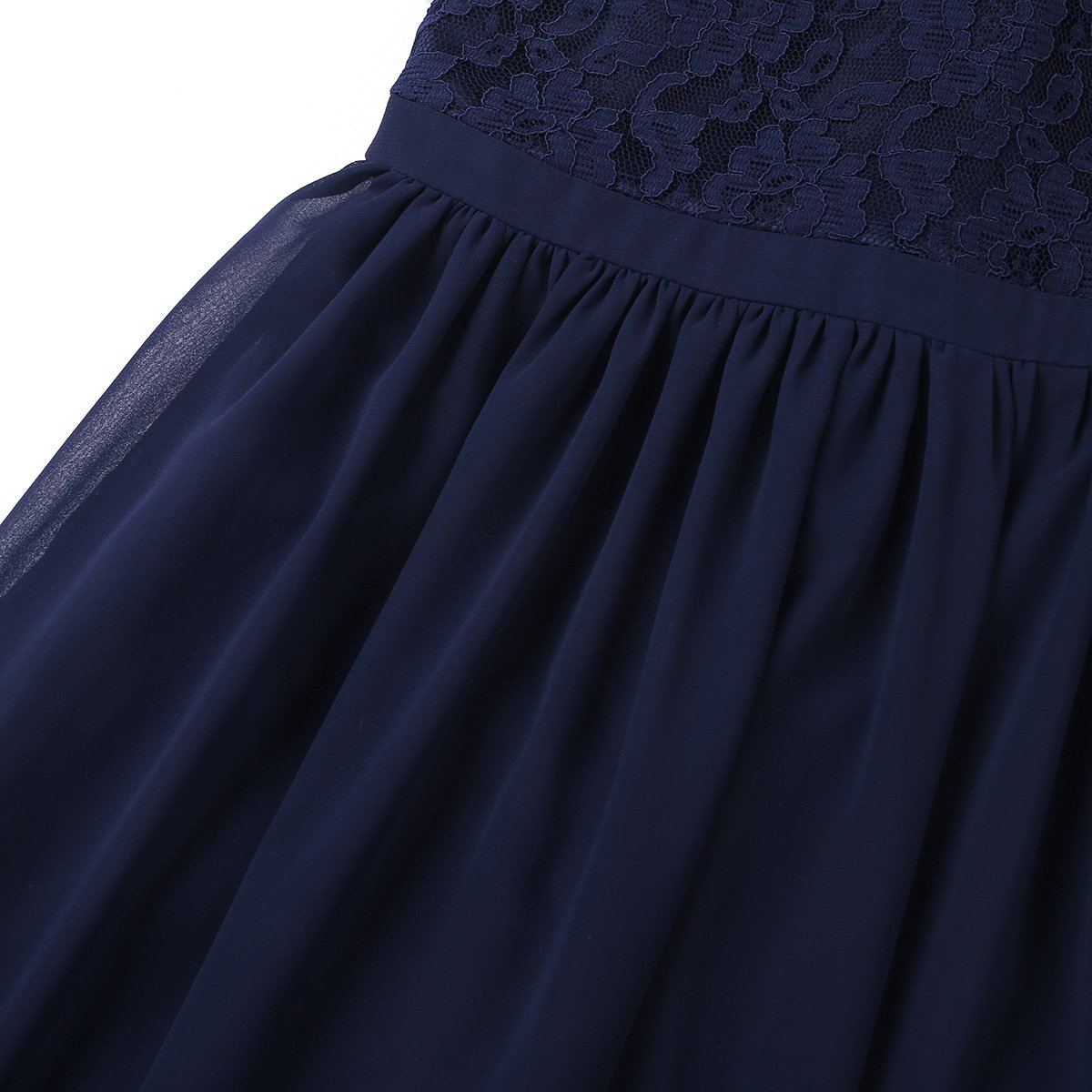 Hularka Girls Halter Neck Princess Flower Girl Dress - Floral Lace Chiffon Wedding Bridesmaid Gown for Kids, Proms & Special Occasions | Perfect for Weddings, Birthday Parties & Formal Events