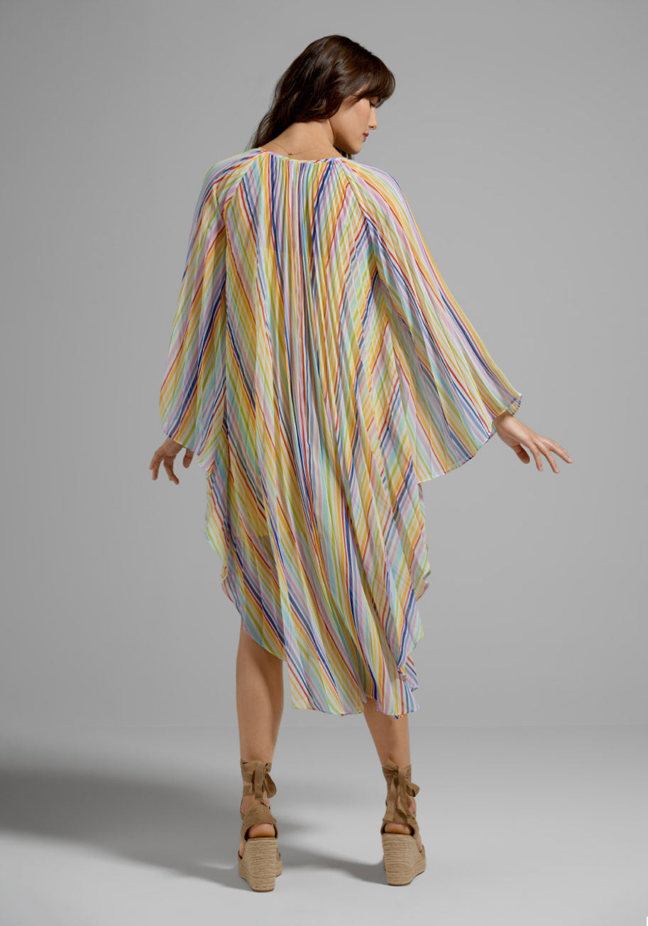 Elegant Sun Streaked Afternoon Kaftan Dress - Flowy Beach Cover Up & Summer Boho Maxi Dress for Women - Perfect for Vacations, Pool Parties, and Resort Wear