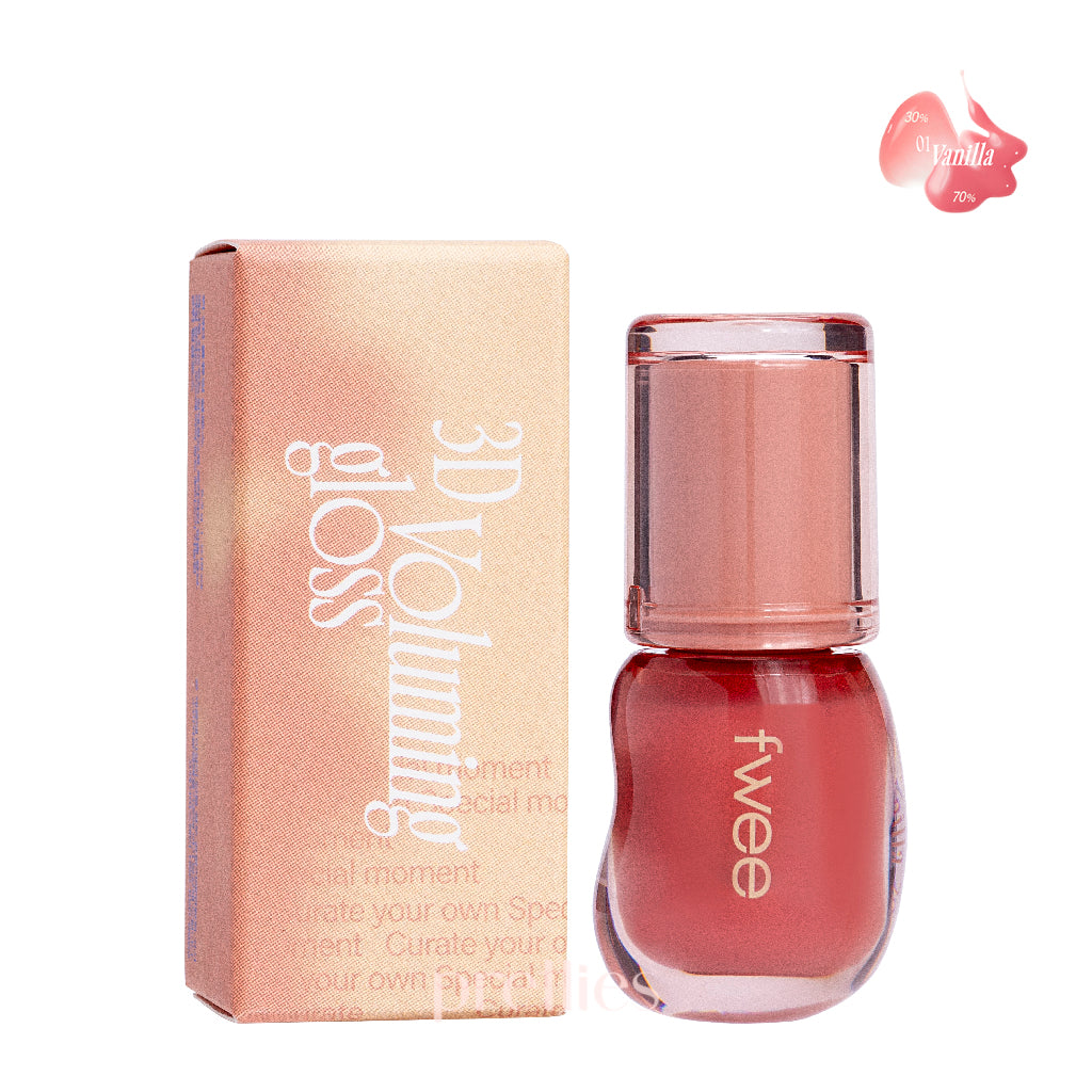 Fwee 3D Volumizing Lip Gloss 5.3g (01 Nude Vanilla) - Plump & Shine for Everyday Wear & Special Occasions