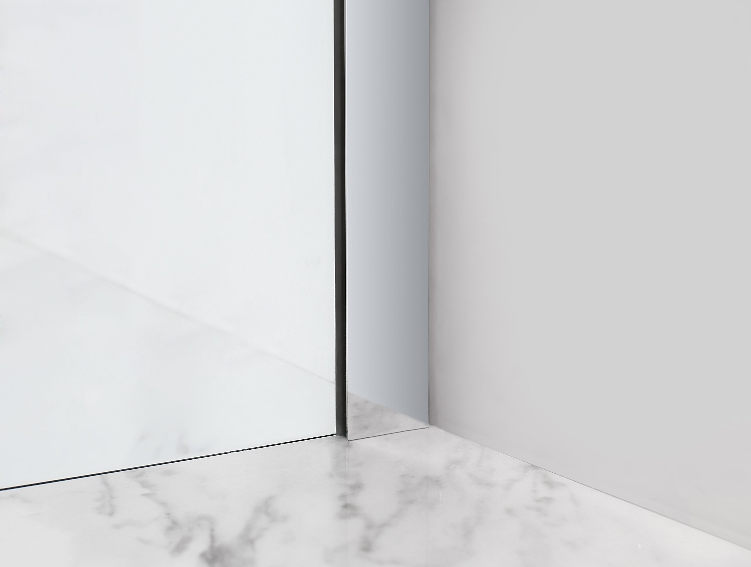 Frameless Hinged Alcove Shower Door with Clear Glass & Shelves - Aston SDR960EZ-CH-6628-10 Belmore GS - Perfect for Modern Bathroom Renovations & Spa-Like Shower Experience
