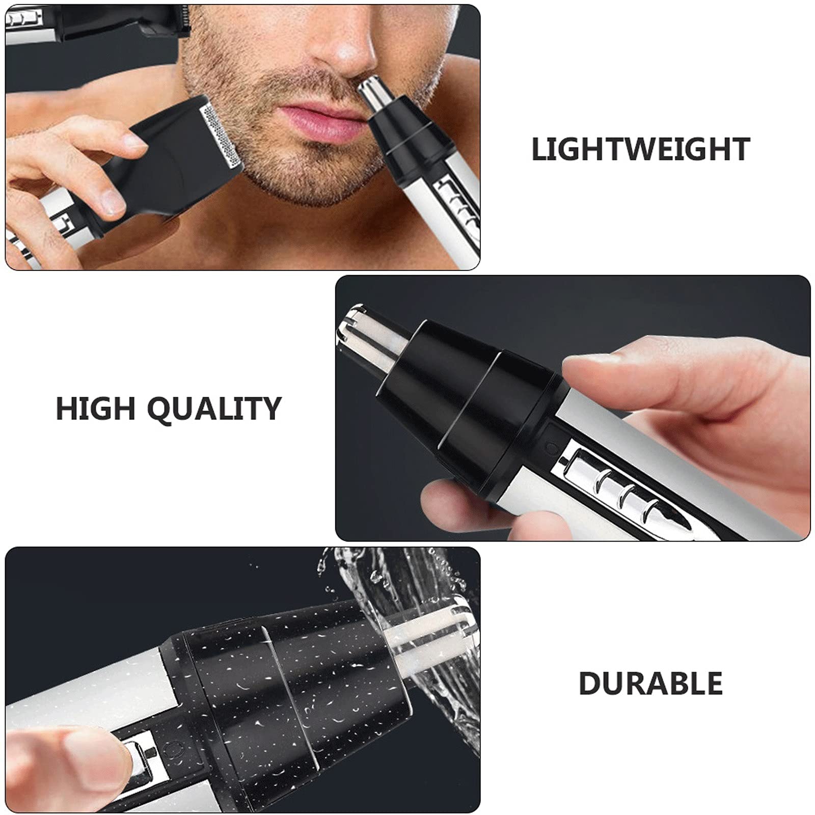 Electric Nose & Ear Hair Trimmer - Portable Rechargeable Hair Clipper for Men, Painless Grooming Kit - Perfect for Travel, Home & Personal Care Routine