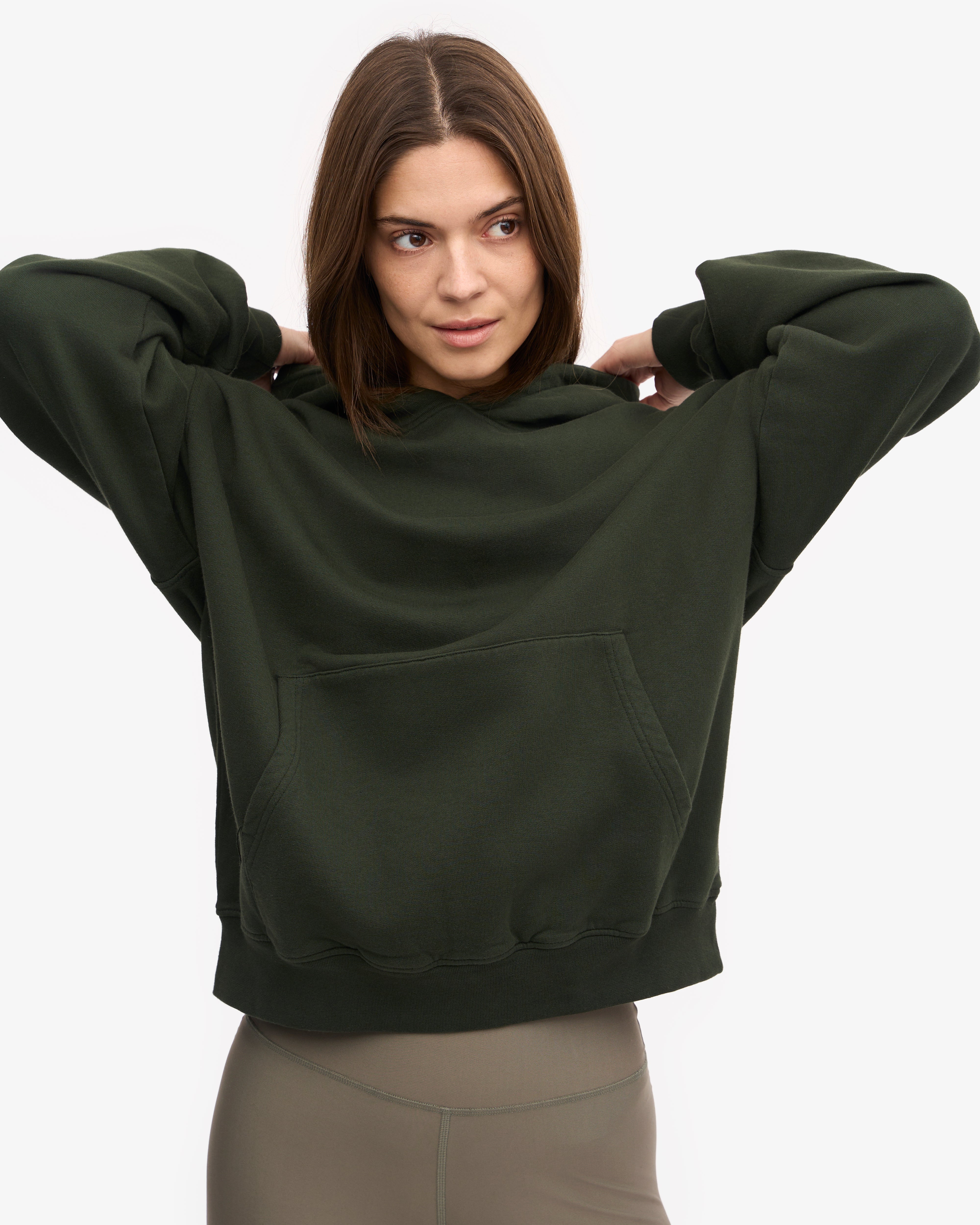 Organic Oversized Hoodie - Soft & Cozy Pullover Sweatshirt for Men & Women - Hunter Green - Perfect for Casual Wear, Lounge & Outdoor Activities