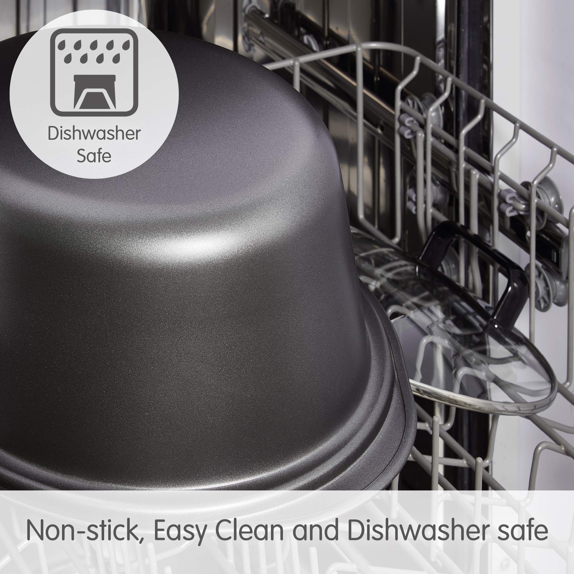 Morphy Richards 6.5L Slow Cooker with Detachable Hinged Lid - Shatterproof Aluminum Pot, 3 Heat Settings, Hob Safe, Easy to Clean (163W, Black, Model 461020) - Perfect for Stews, Soups, and Family Meals