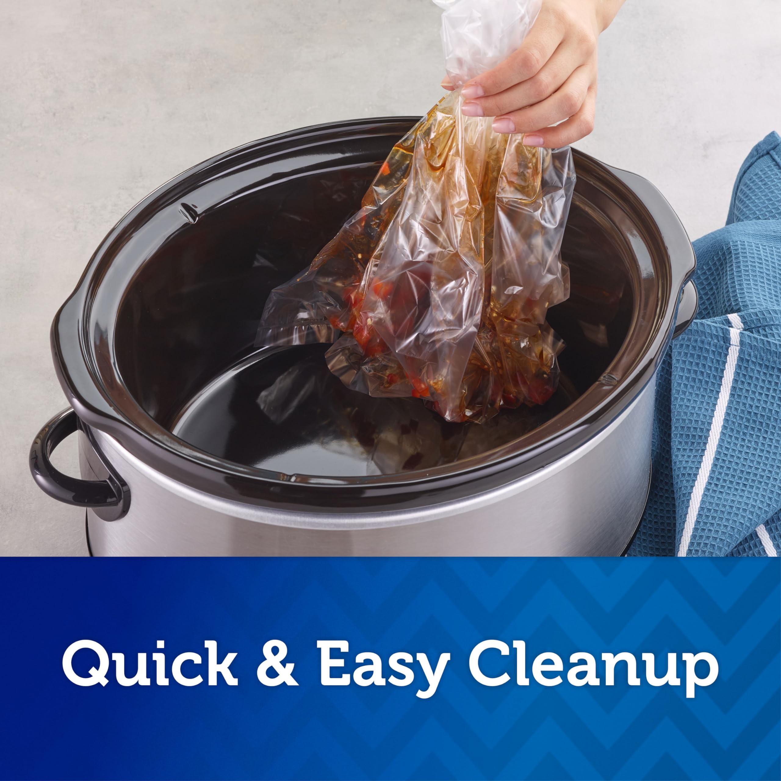 Reynolds Kitchens Slow Cooker Liners - 6 Pack (Fits 3-8 Quart Crock Pots) - Disposable Cooking Bags for Easy Cleanup - Perfect for Stews, Soups, and Meals