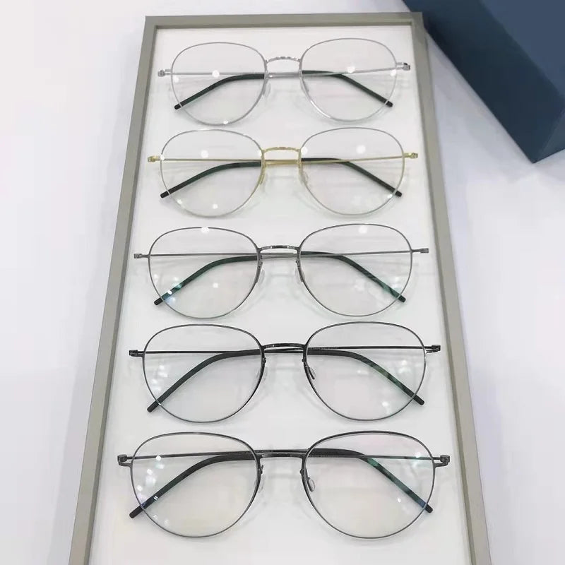 Stylish Aimee Unisex Full Rim Oval Screwless Titanium Eyeglasses Frame 5512 - Lightweight & Durable for Work, Reading & Everyday Wear