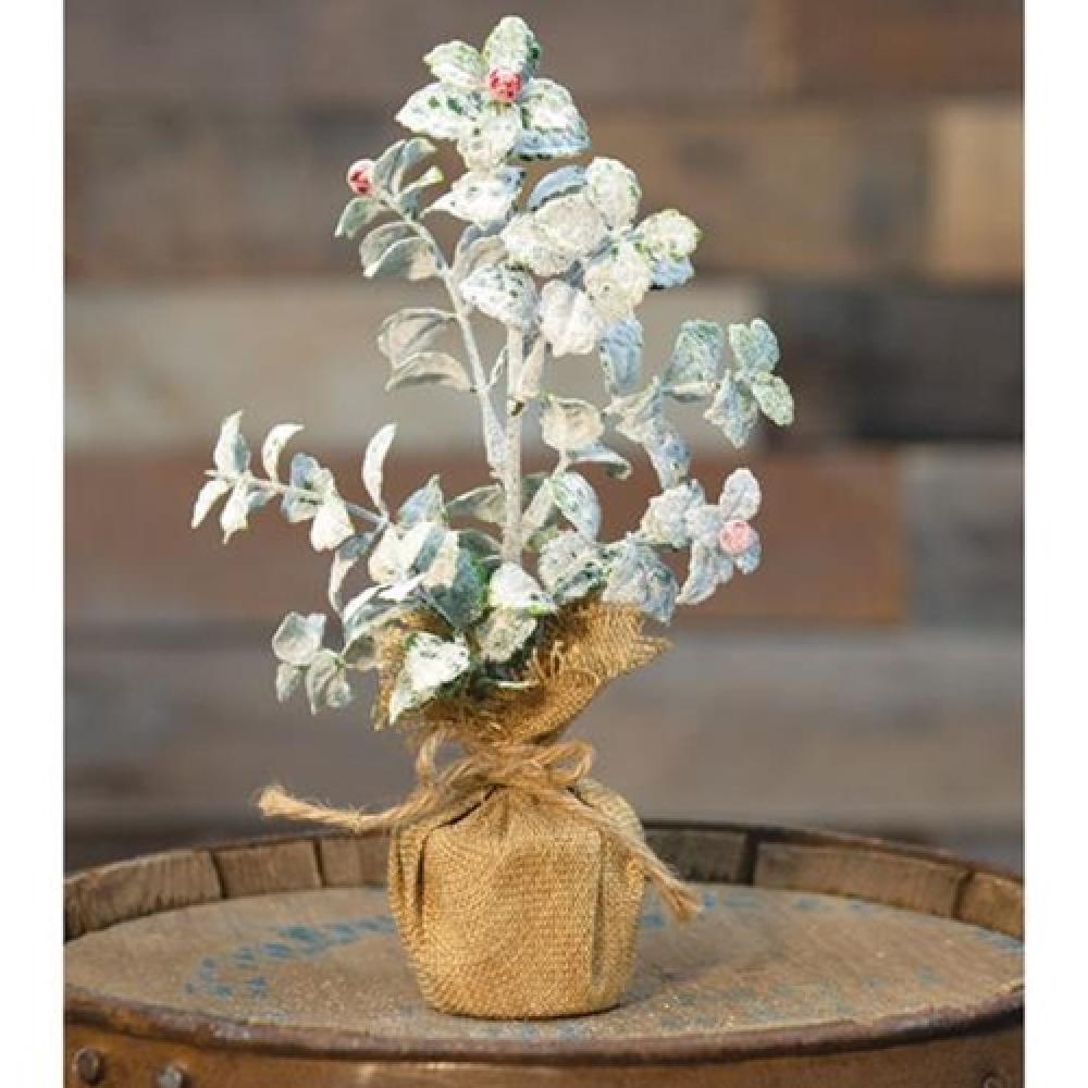 Frosty Leaves Tree 10 - Artificial Winter Snow Covered Tree for Home Decor, Christmas, and Holiday Season - Perfect for Living Room, Office, and Party Decorations