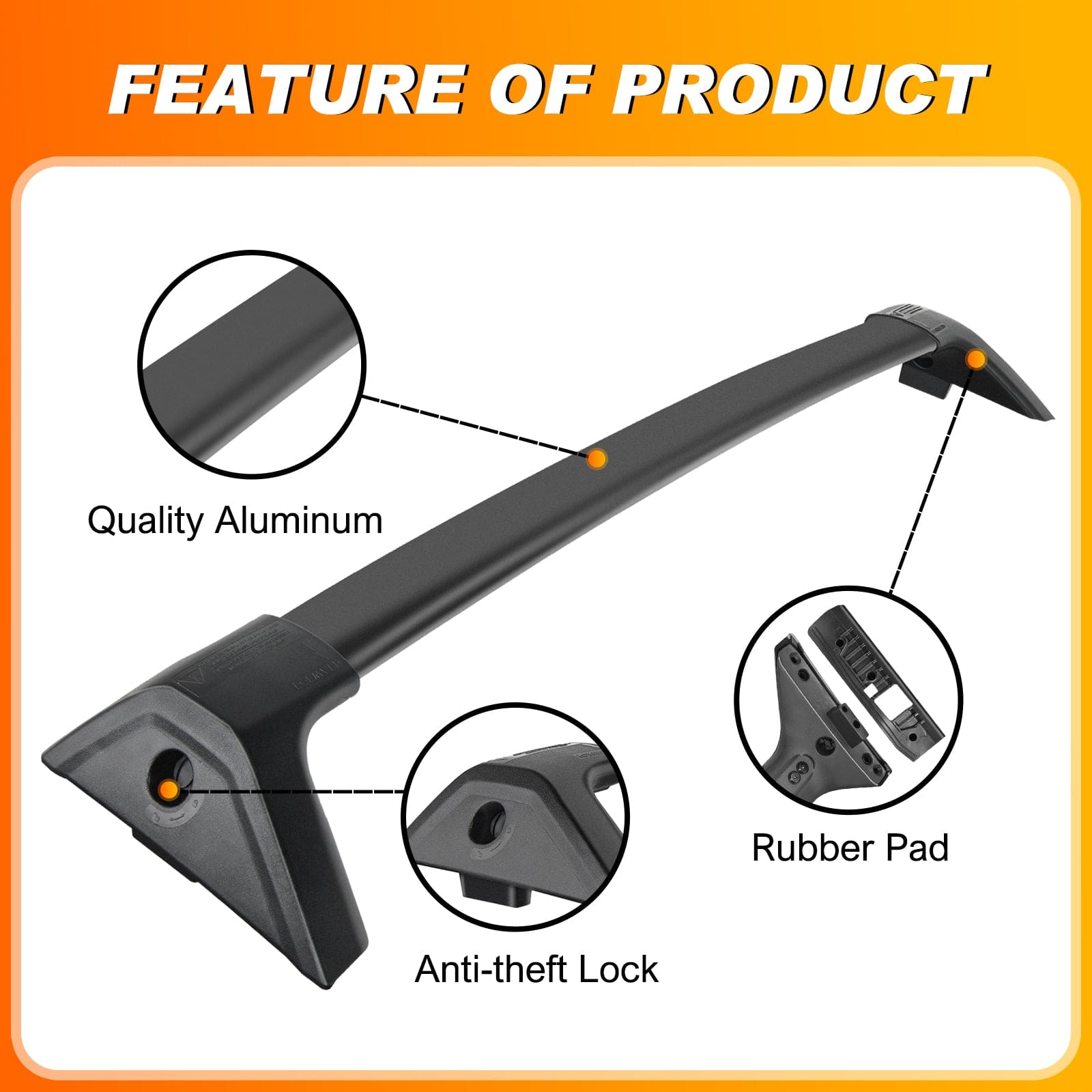 2023 Toyota RAV4 Roof Rack Cross Bars - Aluminum Alloy Anti-Theft Locking System for Cargo Carrier | Perfect for Camping, Road Trips & Outdoor Adventures