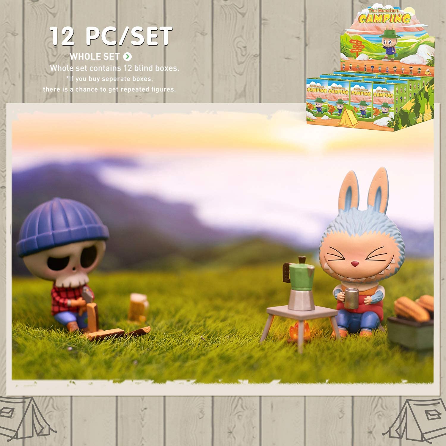 Labubu Camping Series Blind Box Collection - 12PC Cute Kawaii Art Toy Figures for Christmas, Birthday & Holiday Gifts | Popular Collectible for Anime Fans, Home Decor & Party Favors