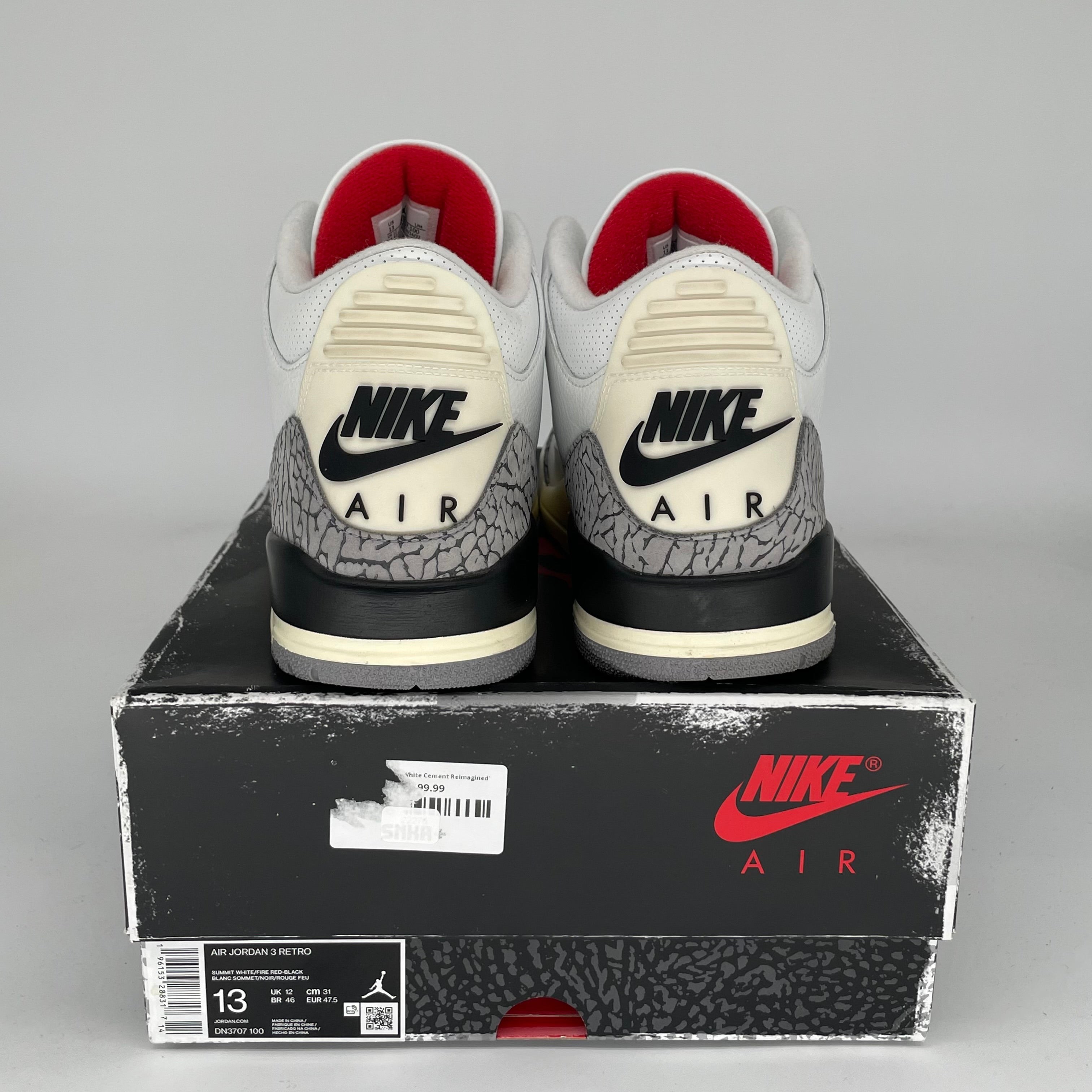 Original Air Jordan 3 White Cement Reimagined Men's Basketball Shoes - Size 13 (DN3707-100) | Retro Sneakers for Streetwear & Casual Outfits