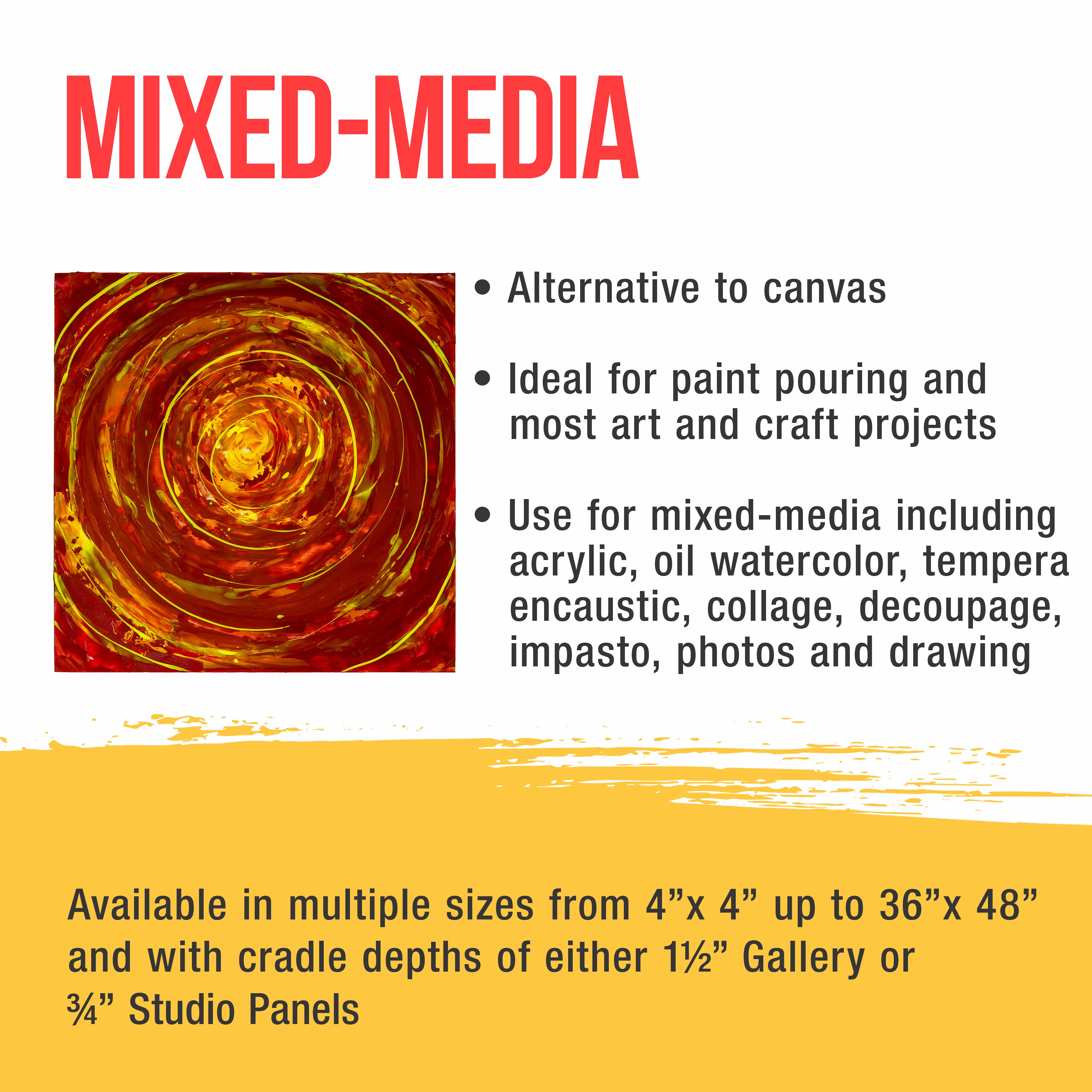 4x4 Inch Cradled Wood Panels for Painting - 4 Pack (1.5