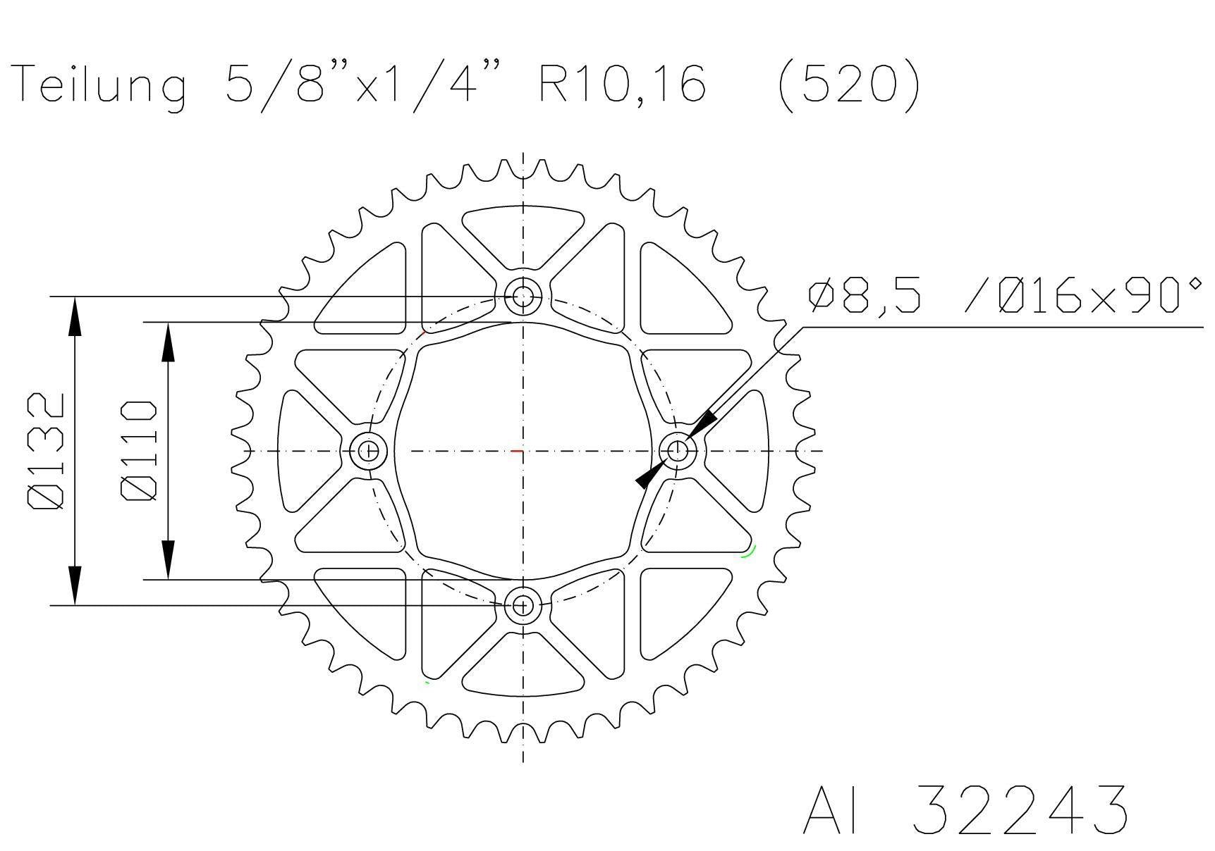 KTM 250 & 350 Freeride Aluminum Rear Sprocket - 48T Black (Fits 2013-2017 Models) | Durable Motorcycle Chain Sprocket for Off-Road & Trail Riding