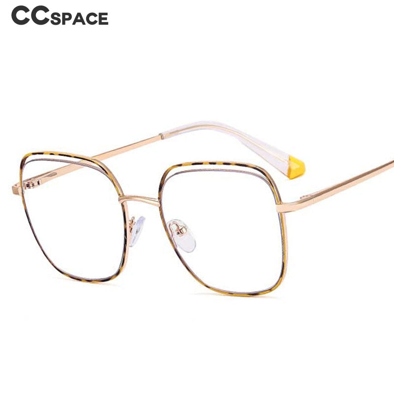 CCspace Women's Full Rim Square Alloy Eyeglasses 55218 - Stylish Lightweight Metal Frame Glasses for Women, Perfect for Office, Reading & Everyday Use