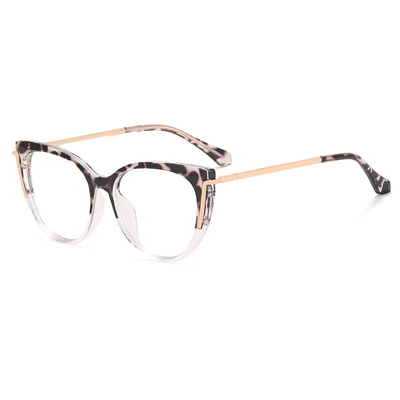 CCspace Women's Full Rim Cat Eye Titanium Eyeglasses Frame 56963 - Lightweight & Durable Glasses for Work, Reading & Fashion