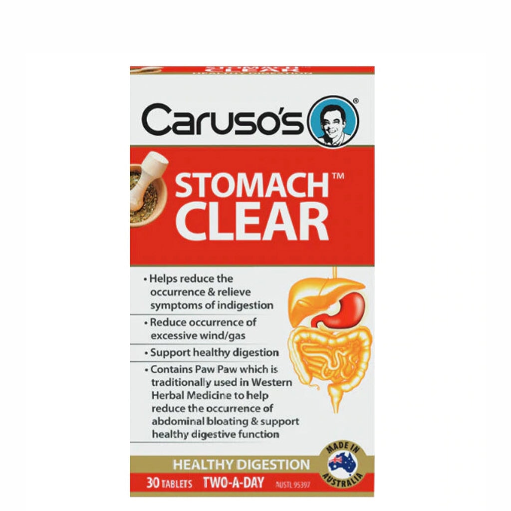Caruso's Stomach Clear - Natural Digestive Relief Supplement for Upset Stomach & Bloating | Supports Gut Health & Digestion | Perfect for Travel, After Meals & Occasional Indigestion