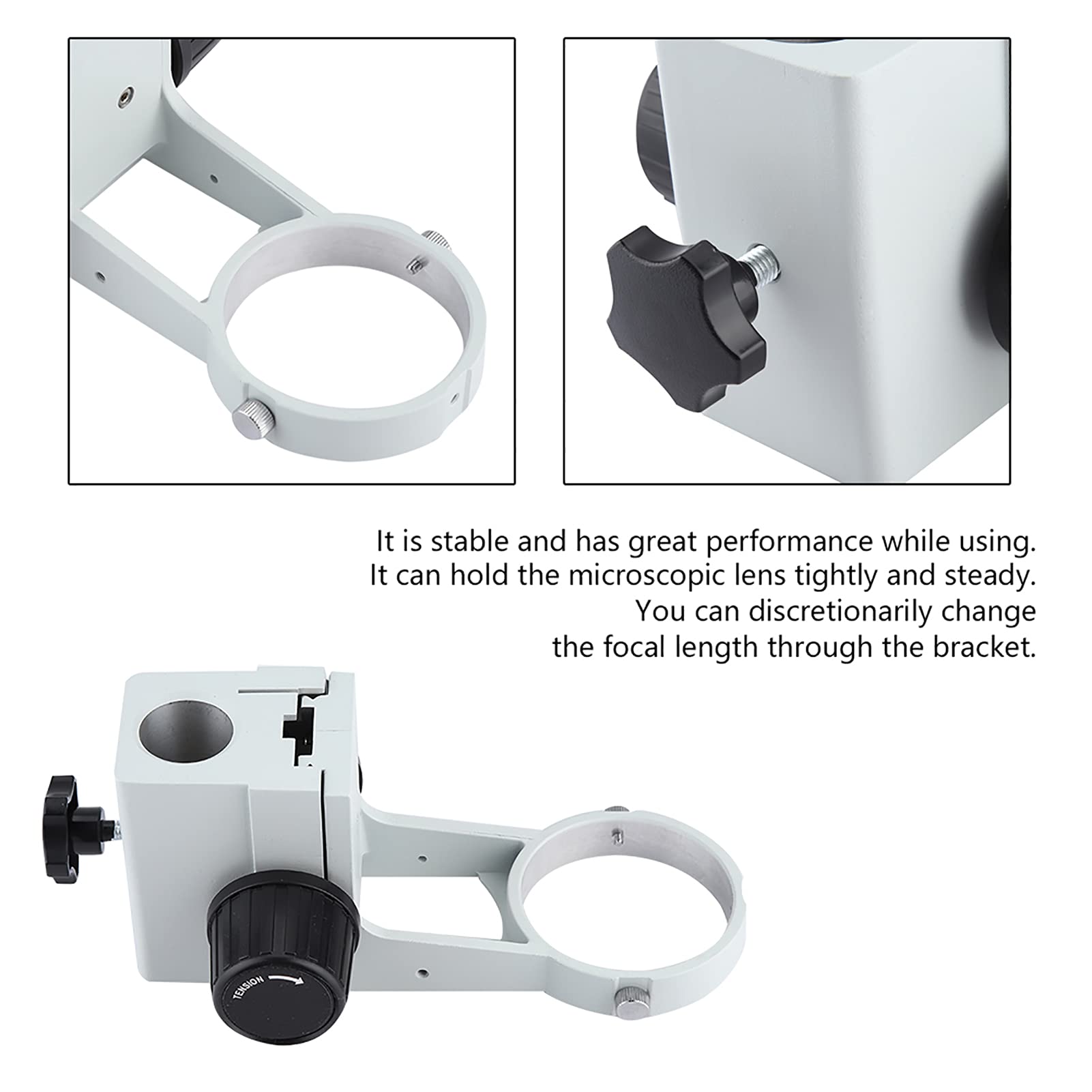 Adjustable Microscope Stand Holder with Bracket Lock - Stable Focusing Bracket for Microscopes - Perfect for Lab Research, Classroom Education & Scientific Observation