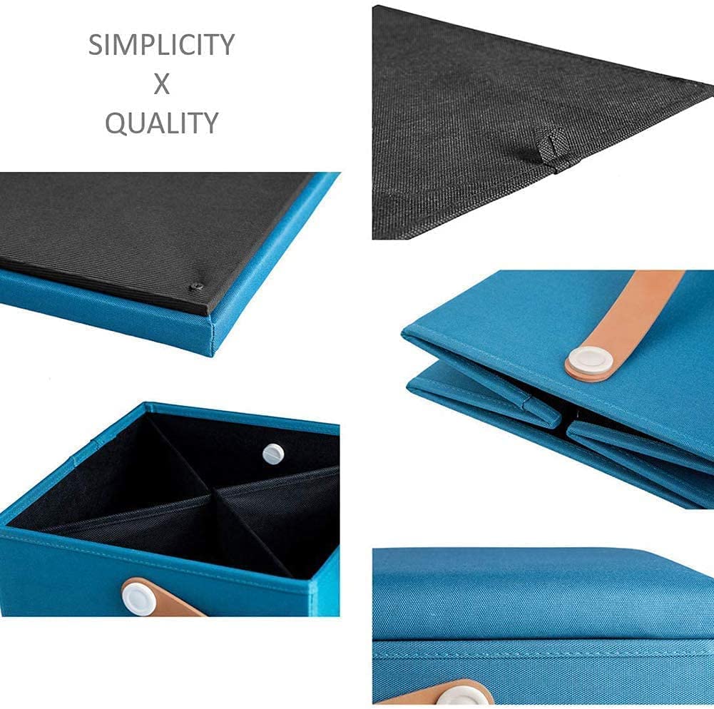 Erik Xian Velvet Tufted Square Folding Storage Ottoman Cube - Multi-Functional Foot Rest Stool with Leather Handle | Perfect for Living Room, Bedroom & Small Space Organization | Great as Seating, Storage & Home Decor