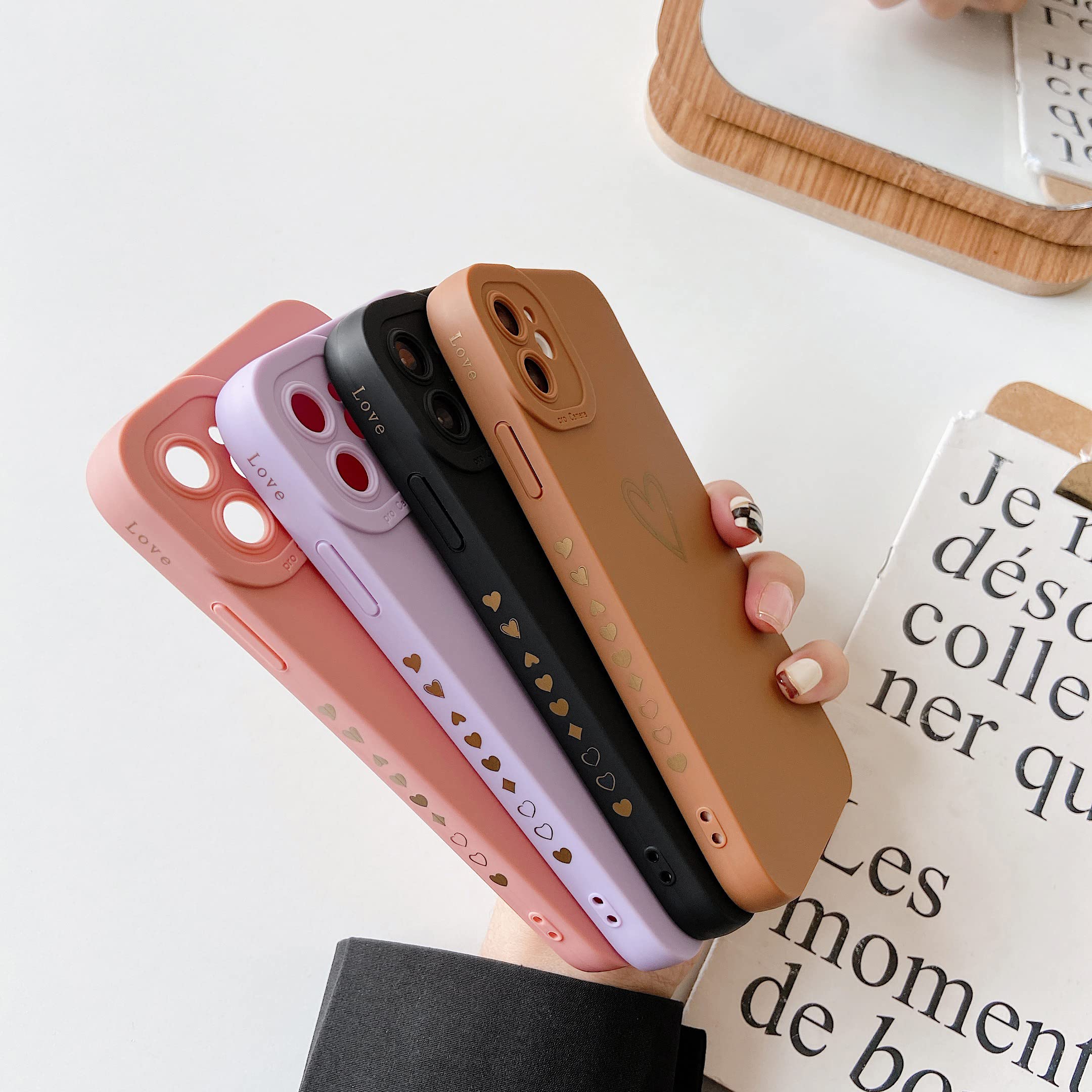 Qokey iPhone 11 Case 6.1 Inch (2019 Model) - Cute Heart Design Shockproof TPU Cover with Camera Protection | Anti-Scratch & Anti-Fingerprint | Perfect Gift for Women & Girls (Pink) - Great for Everyday Use, Travel & Outdoor Activities