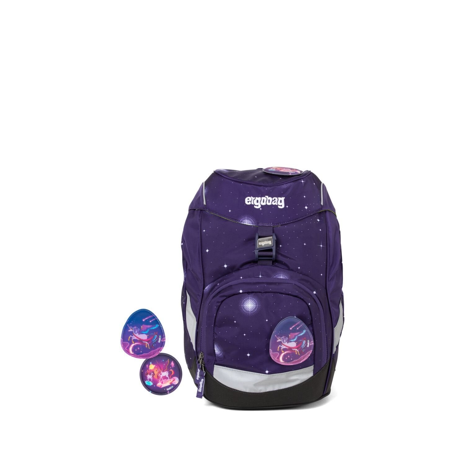 Ergobag Prime School Backpack - Beargasus Purple Galaxy Edition for Kids | Lightweight, Durable & Ergonomic Design | Perfect for School, Travel & Outdoor Adventures