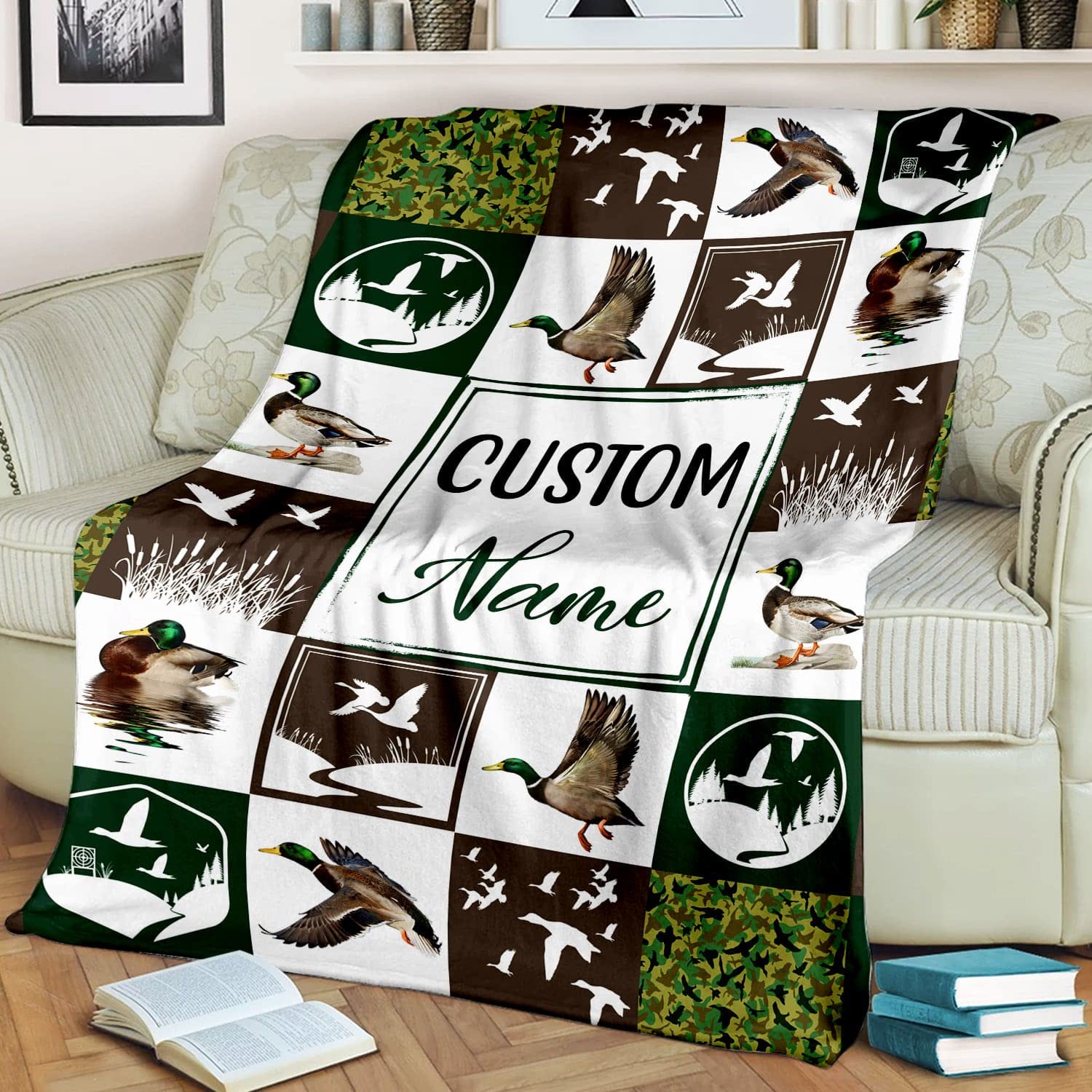 **Personalized Mallard Duck Baby Blanket - Custom Name Duck Blanket for Kids & Adults - Super Soft Plush Throw Blanket (60x80 inches) - Perfect for Nursery, Gifts & Cozy Family Moments**