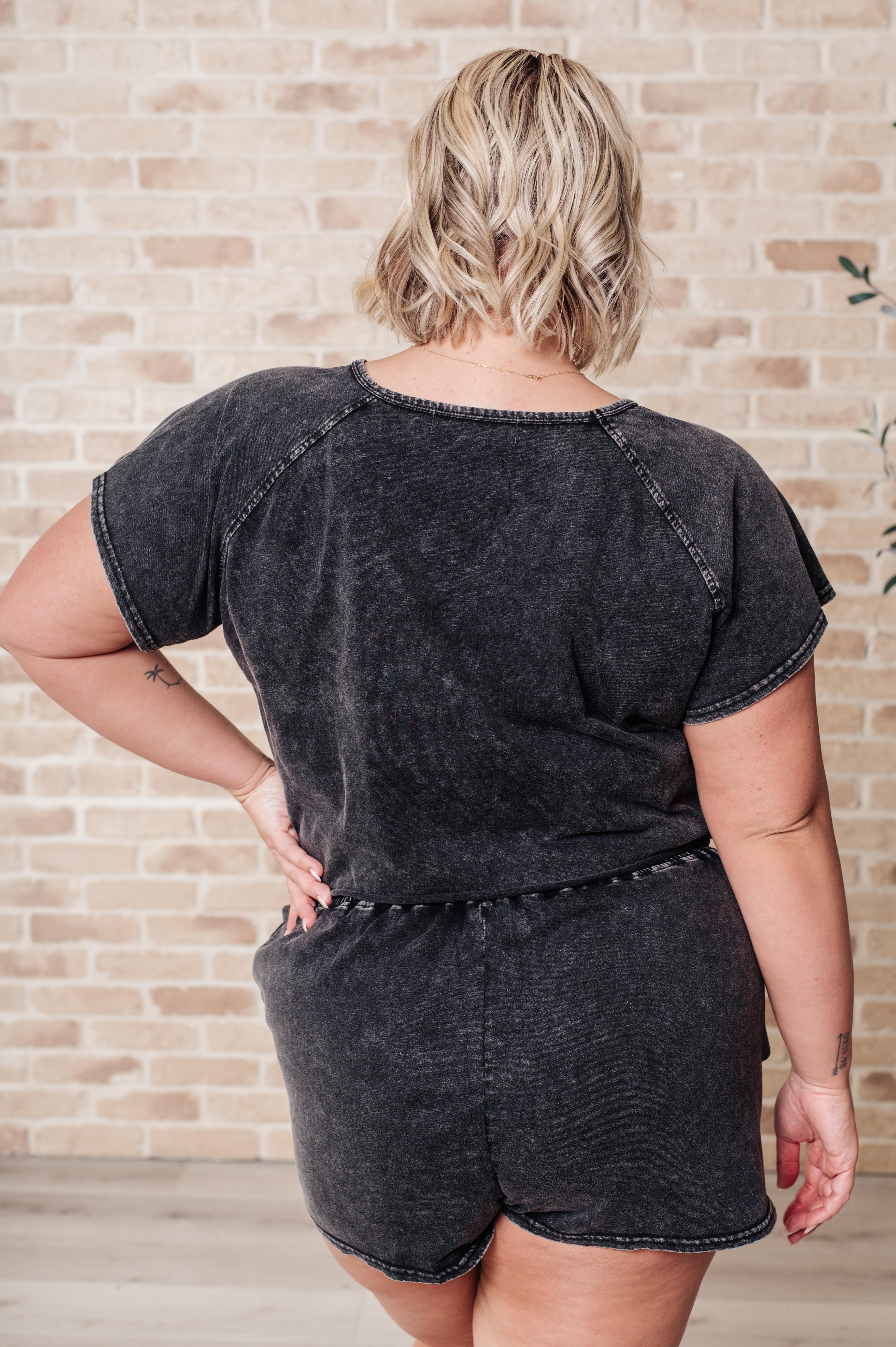Back to Reality Mineral Wash Short Set - Stylish & Comfortable Women's Shorts for Summer, Beach, and Casual Wear