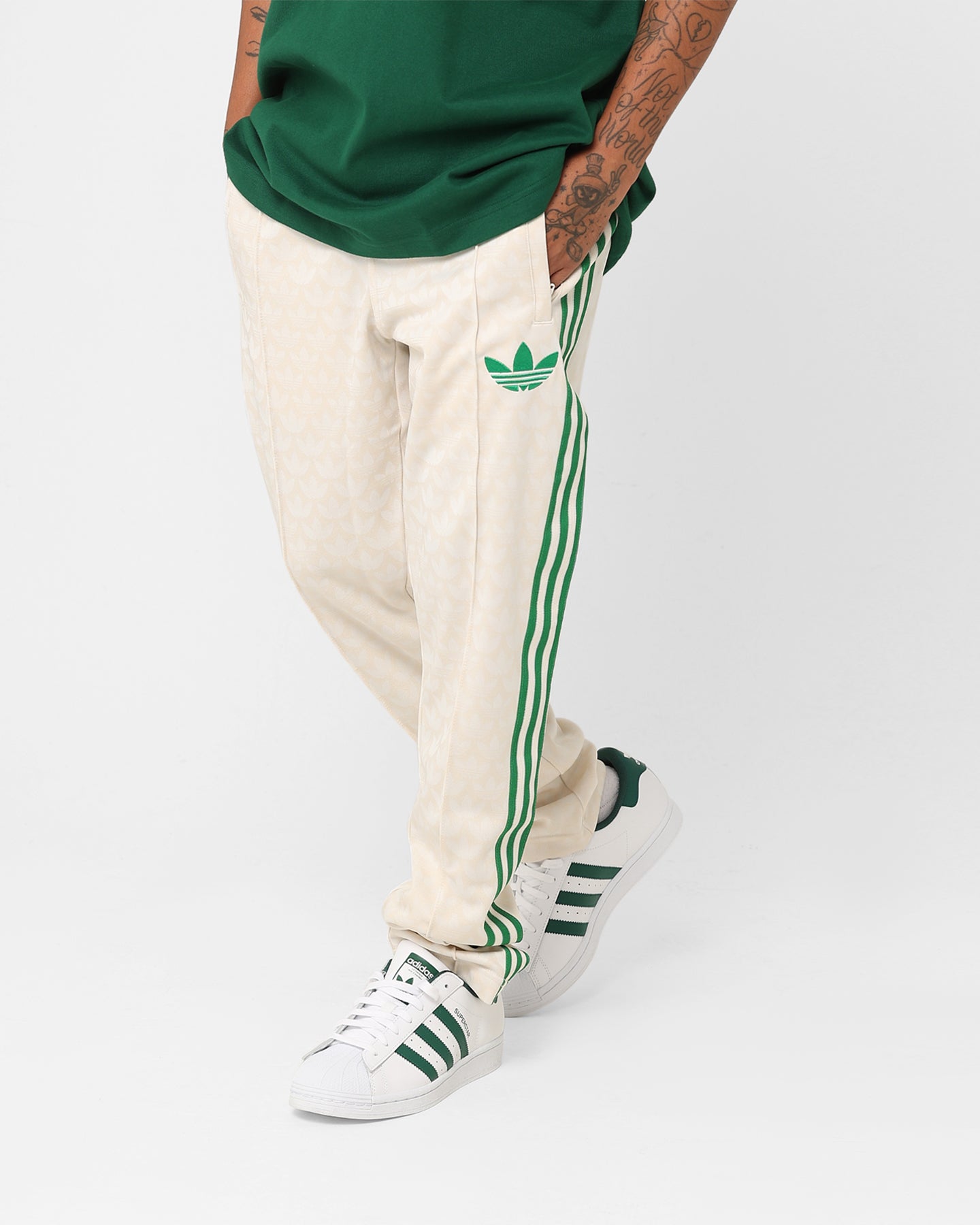 Adidas Adicolour Polyester Track Pants for Men & Women - Comfortable Athletic Joggers with Elastic Waistband, Wonder White - Perfect for Running, Gym Workouts & Casual Wear