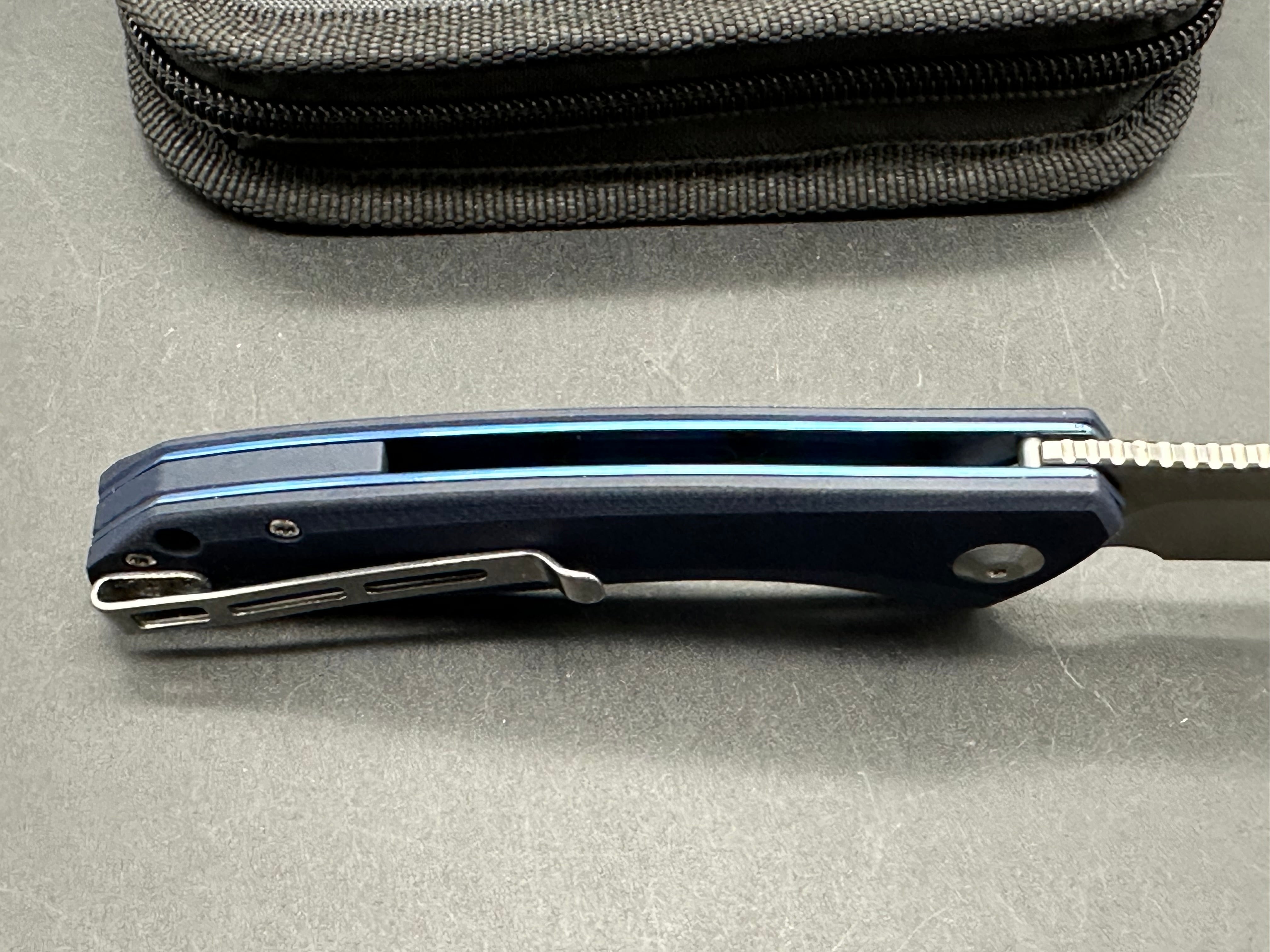 CIVIVI Baklash Liner Lock Folding Knife - Blue G10 Handle, Plain Edge Blade - EDC, Camping, Outdoor Survival & Everyday Carry