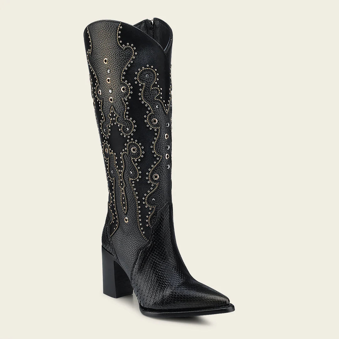 Cuadra Black Python Boots for Women - Stylish & Comfortable Western Boots for Cowgirl Fashion, Night Out & Country Events